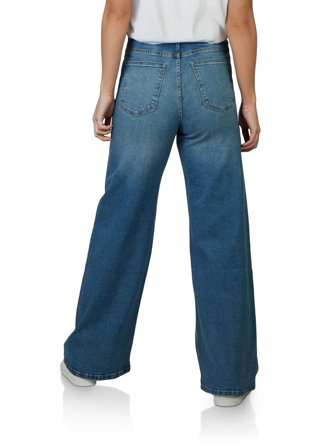 DENIMFY Relax-fit-Jeans Damen Jeanshose DFPaula Wide Leg Fit Denimhose mit Stetch