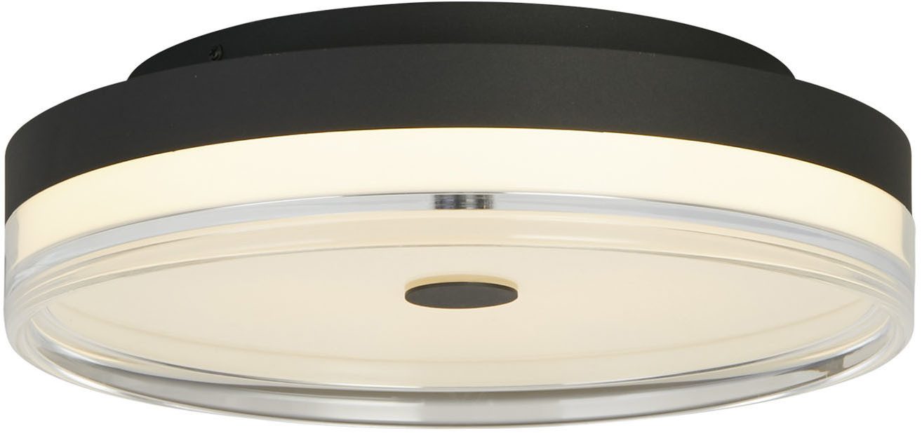 Searchlight LED Deckenleuchte Cyprus LED Deckenleuchte, Schwarzes Metall und klares Acryl, LED fest integriert