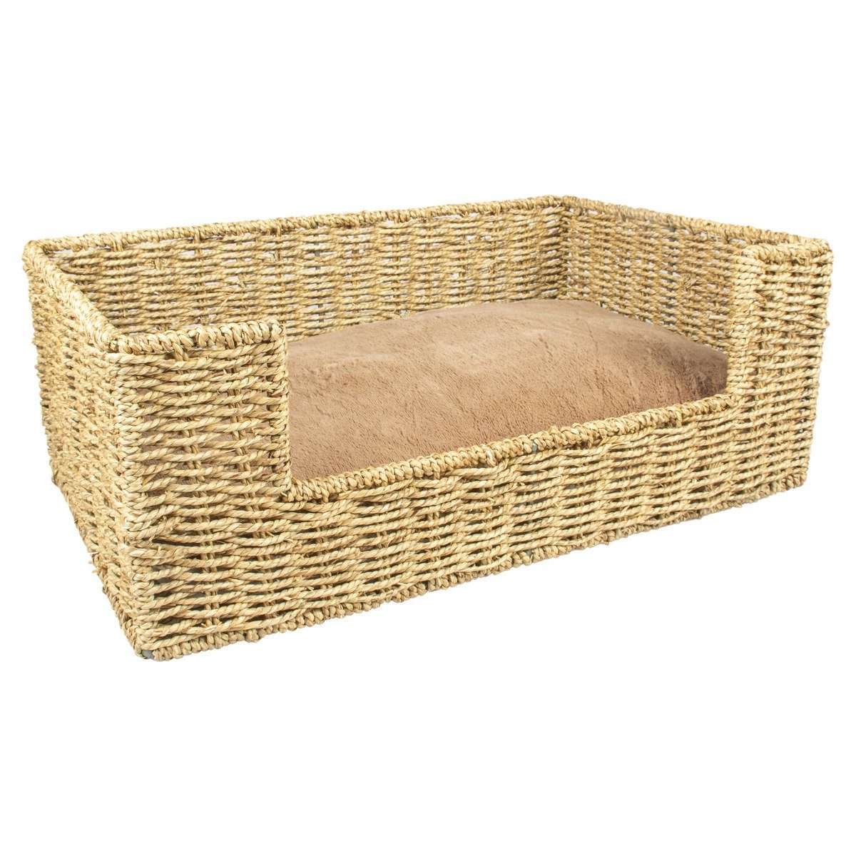 DUVO+ Tierkorb Bett mit Einstieg und Kissen Laguna Seegras