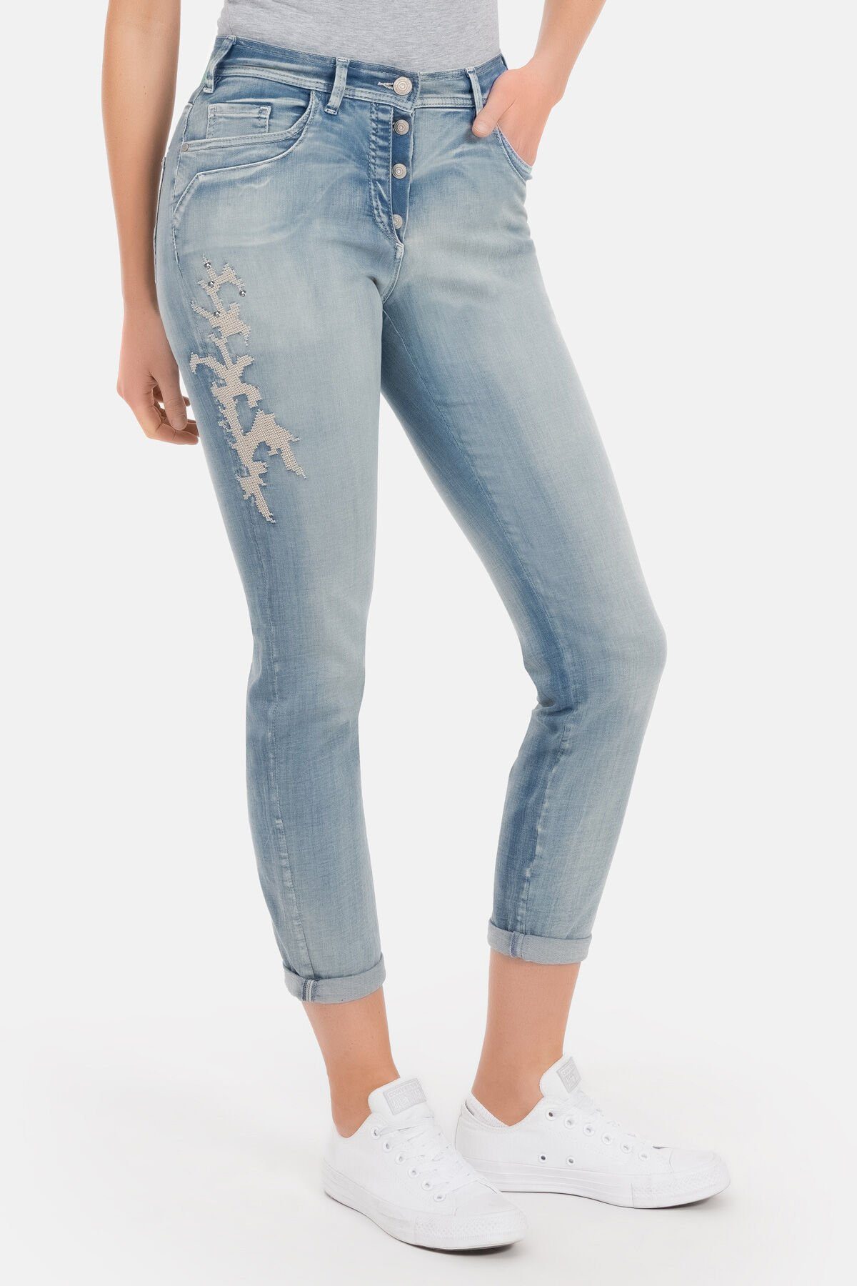 Recover Pants Slim-fit-Jeans Jessi mit Stickereien