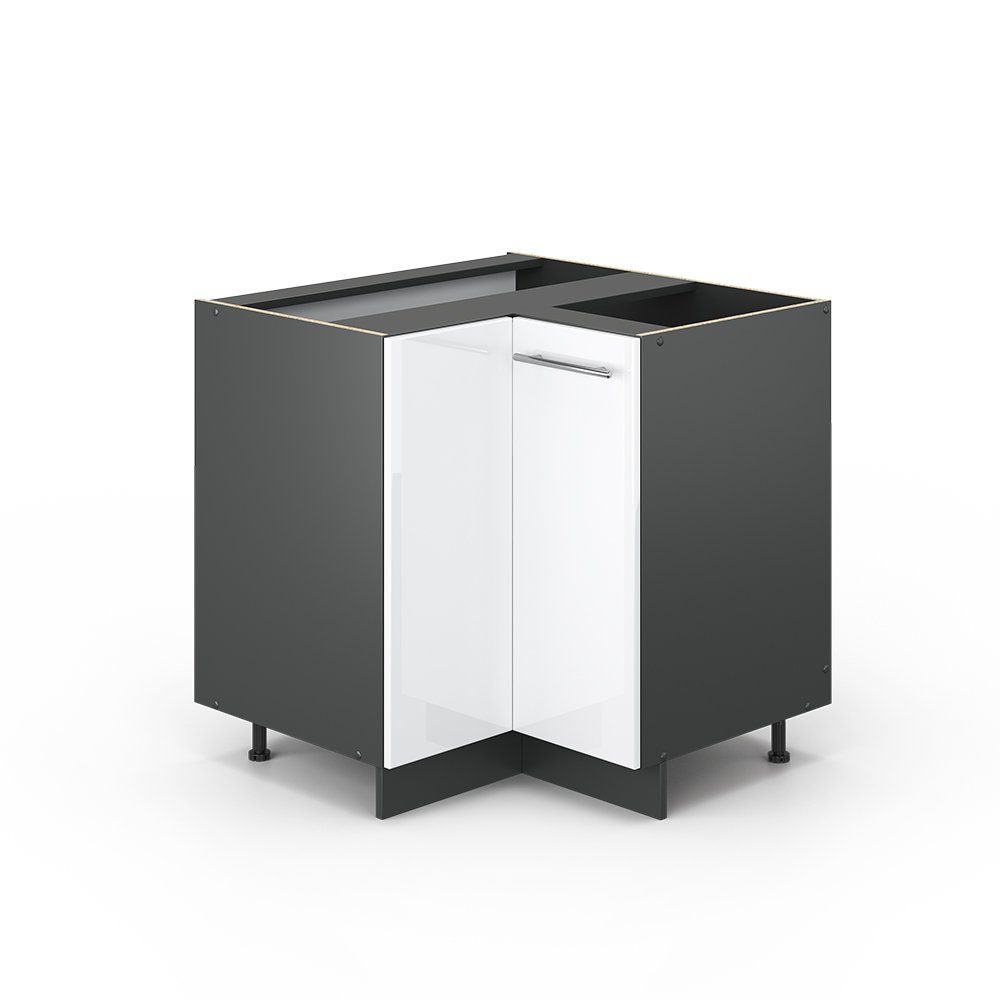 Vicco Eckunterschrank Fame-Line, Weiß Hochglanz/Anthrazit, 80.5 günstig online kaufen