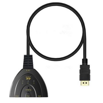 Retoo HDMI Splitter 3in1 HDMI Switch 1080P Kabel Umschalter 3 Port Verteiler Netzwerk-Switch (Kein Treiber erforderlich, Stromversorgung über den HDMI-Anschluss)
