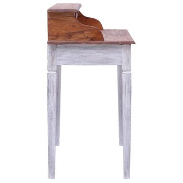 furnicato Schreibtisch mit Schubladen 90x50x101 cm Altholz Massiv