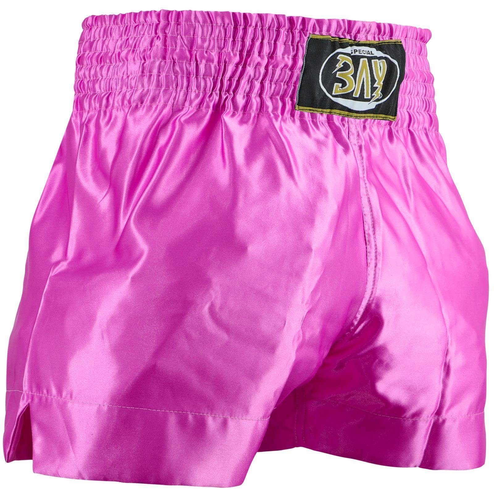 BAY-Sports Sporthose Thaiboxhose Thaiboxen Hose Shorts Muay Thai Kick REMY pink uni (1-tlg) Kixkboxen, MMA, für Kinder und Erwachsene