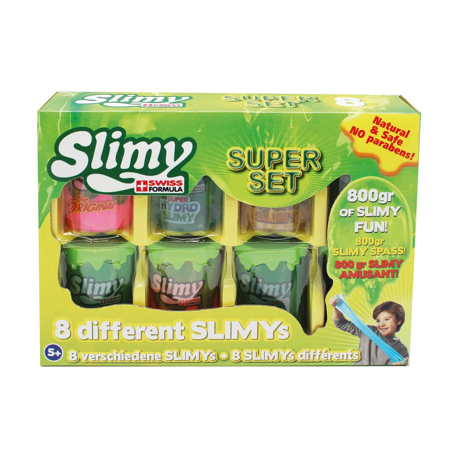 Slimy® Knete Super Set 8 x 100g (1-tlg), Original Slime-Set mit 8 verschiedenen Spielmassen