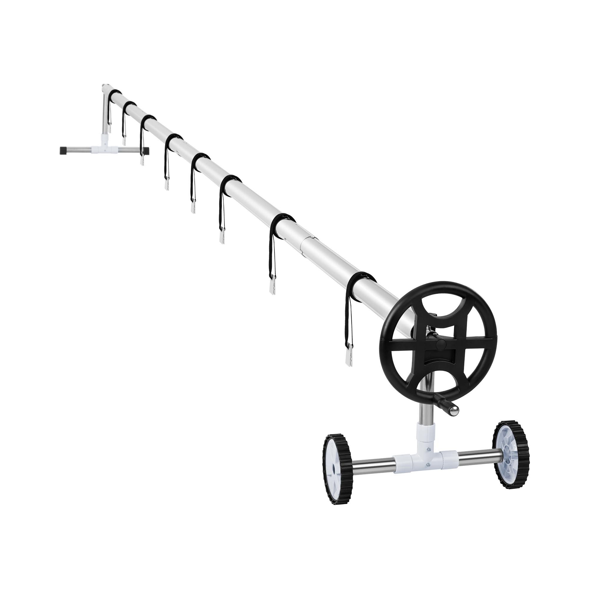 Uniprodo Planenaufroller Aufrollvorrichtung Pool - 4,2 bis 5,2 m - Edelstahl - inkl. 8gurte
