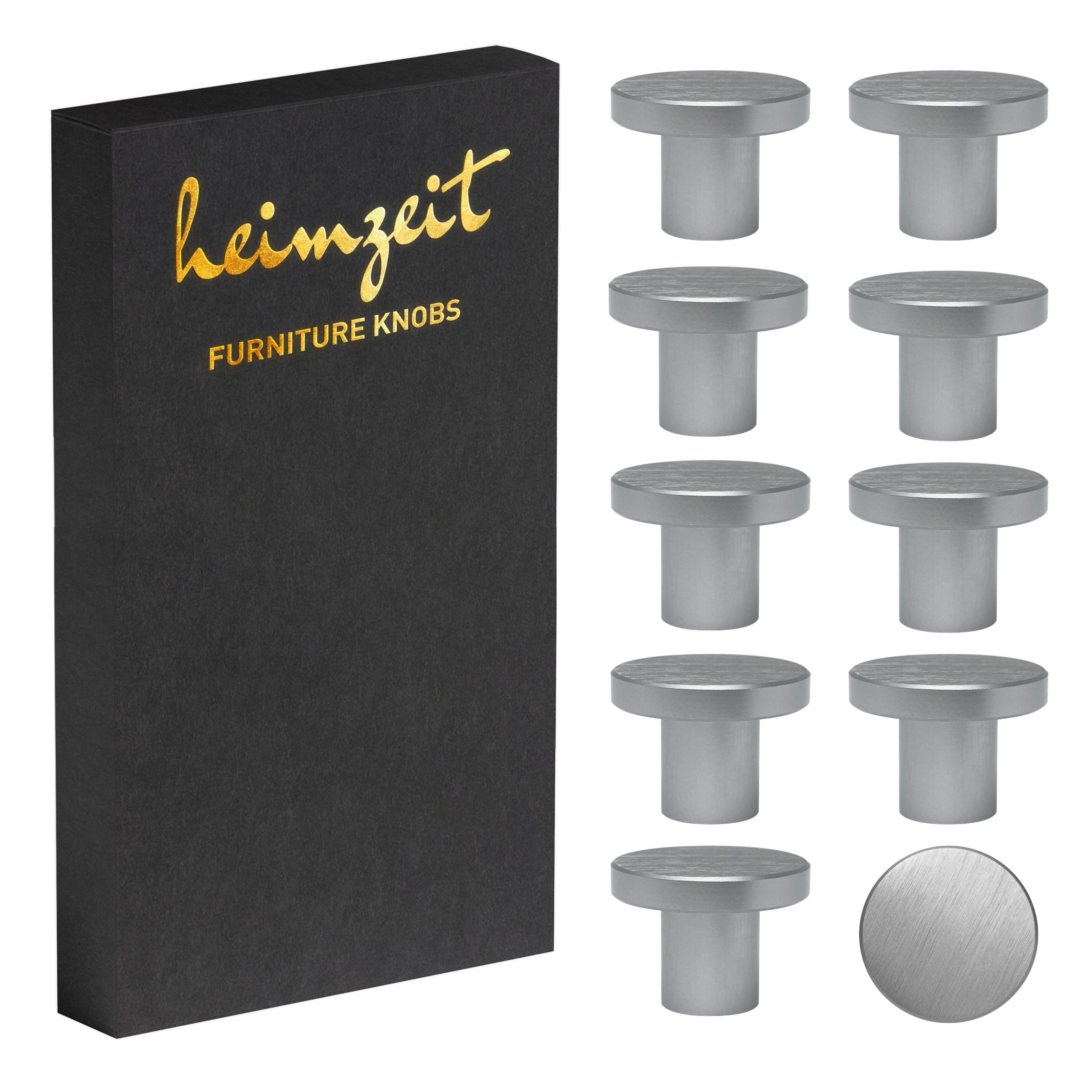 heimzeit Möbelgriff heimzeit Möbelknöpfe Modern - 10 Stück (Set), für Schubladen, Türen und Kommoden, inkl. Schraube
