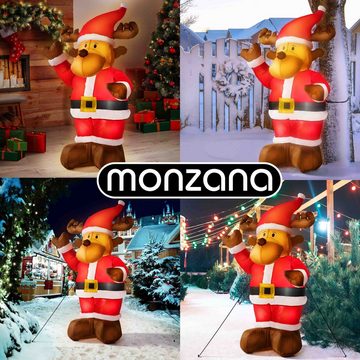 monzana Tierfigur, Aufblasbares Rentier 135cm LED Beleuchtet Befestigungsmaterial IP44