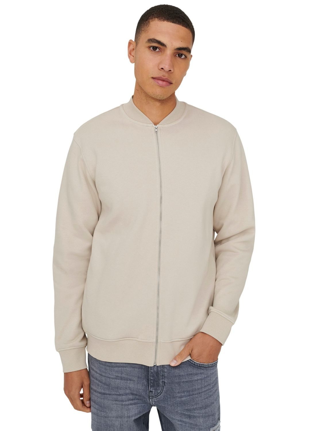 ONLY & SONS Outdoorjacke ONSCERES REG ZIP BOMBER aus Baumwollmix