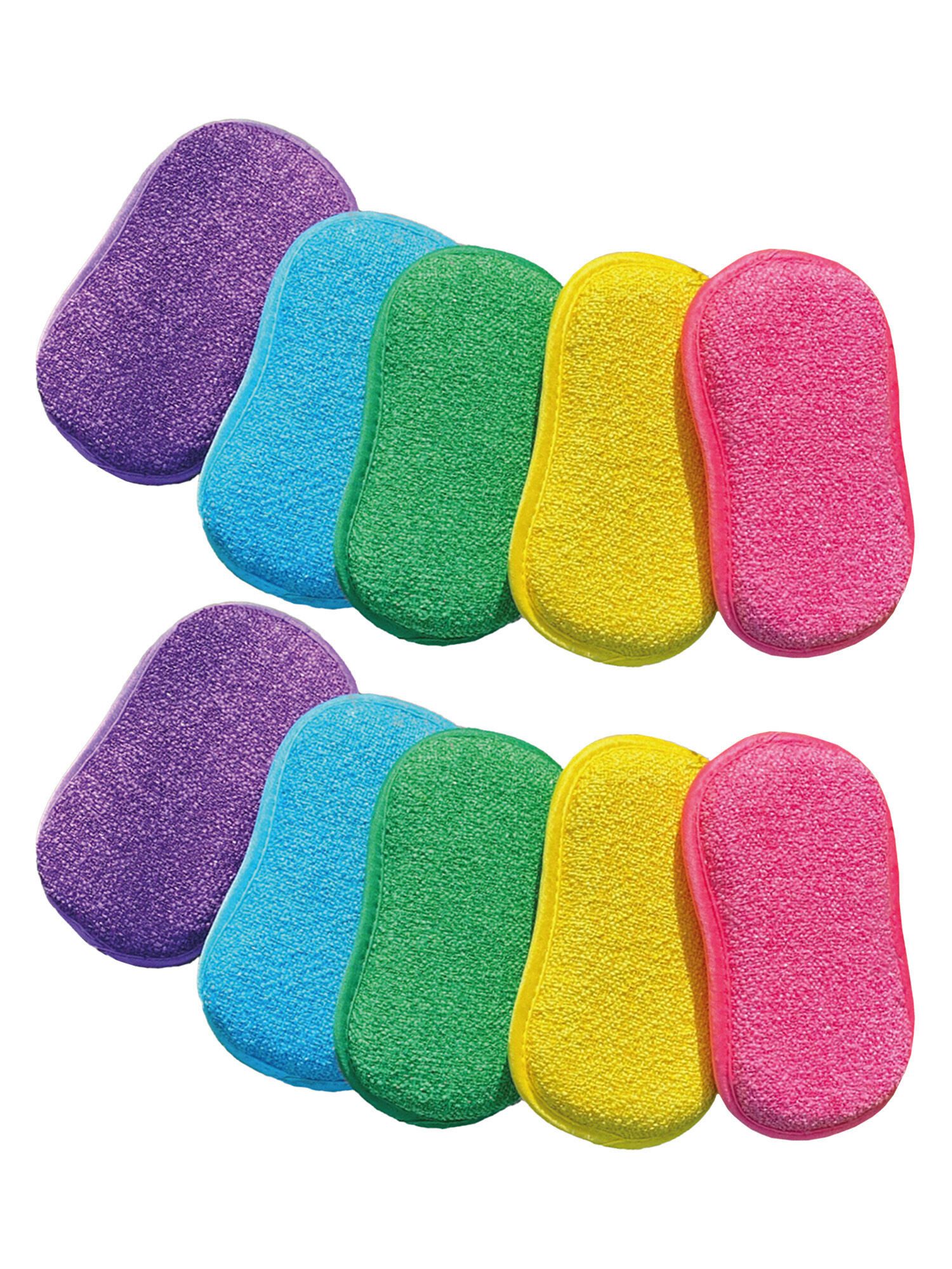 HiGloss Reinigungsschwamm Mikrofaserschwamm Spongenio 10er Set, kratzfrei, waschbar und langlebig für Küche, Bad & Haushalt