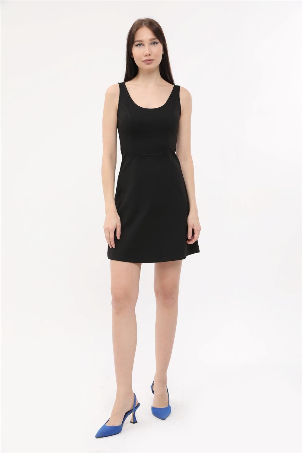 Midikleid Rücken-Schnürkleid
