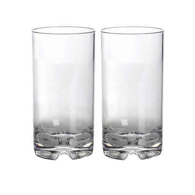 GIMEX Longdrinkglas 2 x Longdrinkglas aus bruchfestem Polycarbonat - 550ml - Kunststoffgläser, Kunststoff