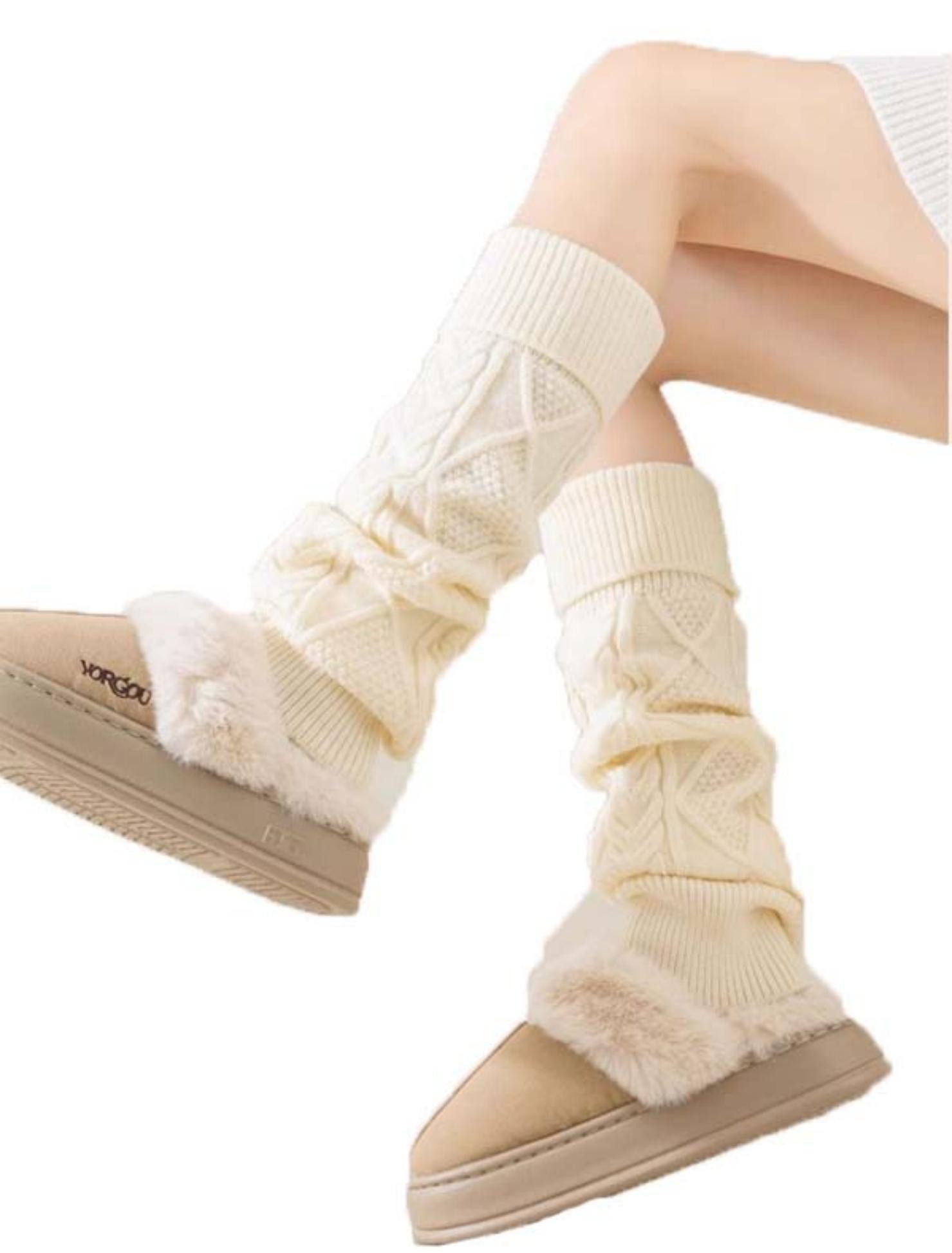Coonoor Beinstulpen Alpaka Stulpen Damen aus Wolle Grobstrick Leg Warmer