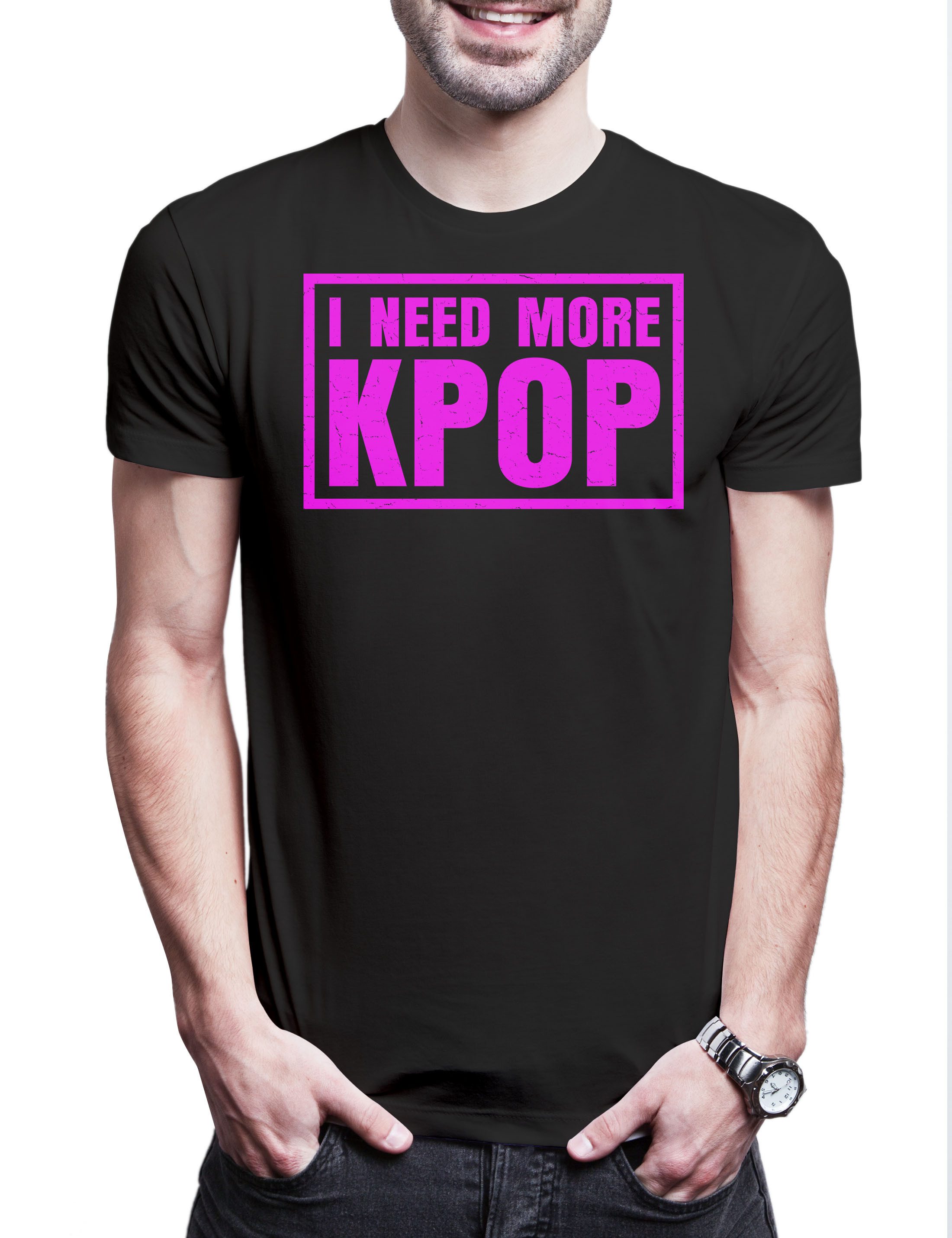 Print-Shirt I Need More KPOP Herren T-Shirt Asian Korean Pop Korea Music Musik