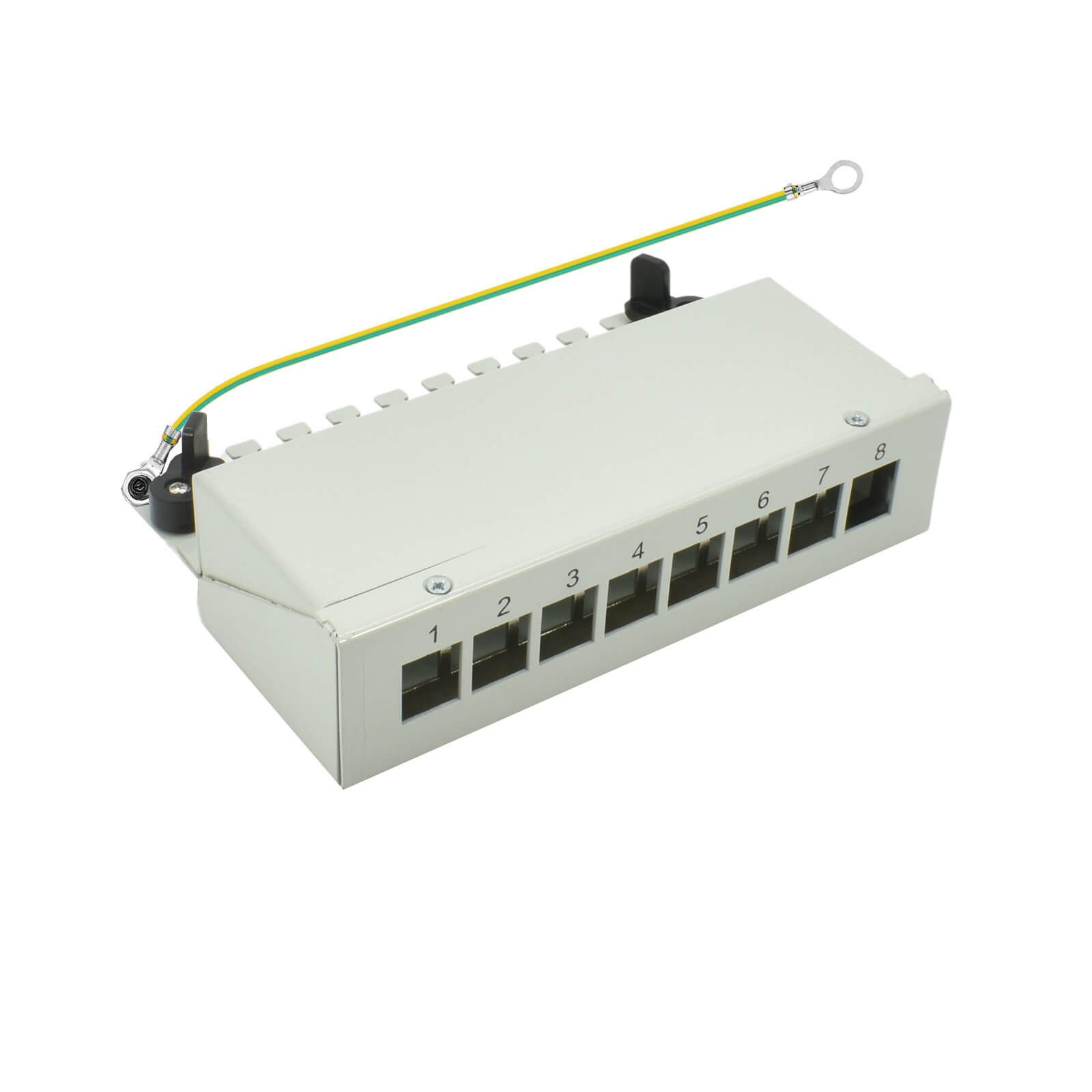 ProfiPatch Patchpanel Verteilerfeld Wandmontage Netzwerk-Patch-Panel (8 Ports, 8 Ports, 1 HE)