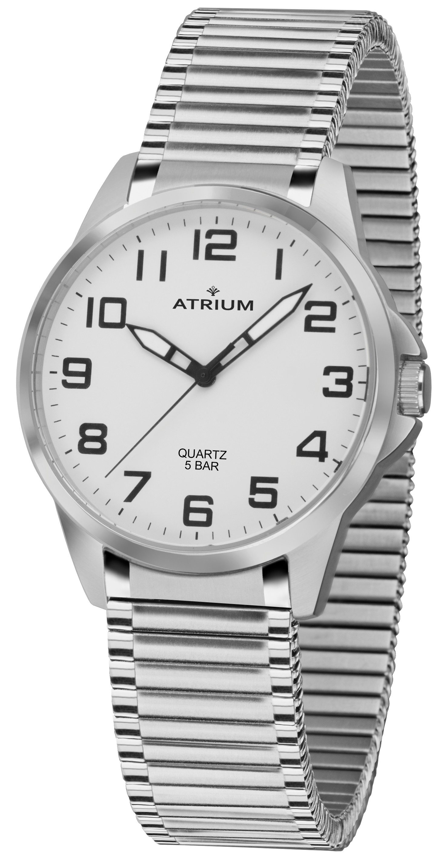 Atrium Quarzuhr A48-50 Herren Armbanduhr Zugband Stahl, analog klassisch schlicht modern deutlich Geschenk Ø 38 mm