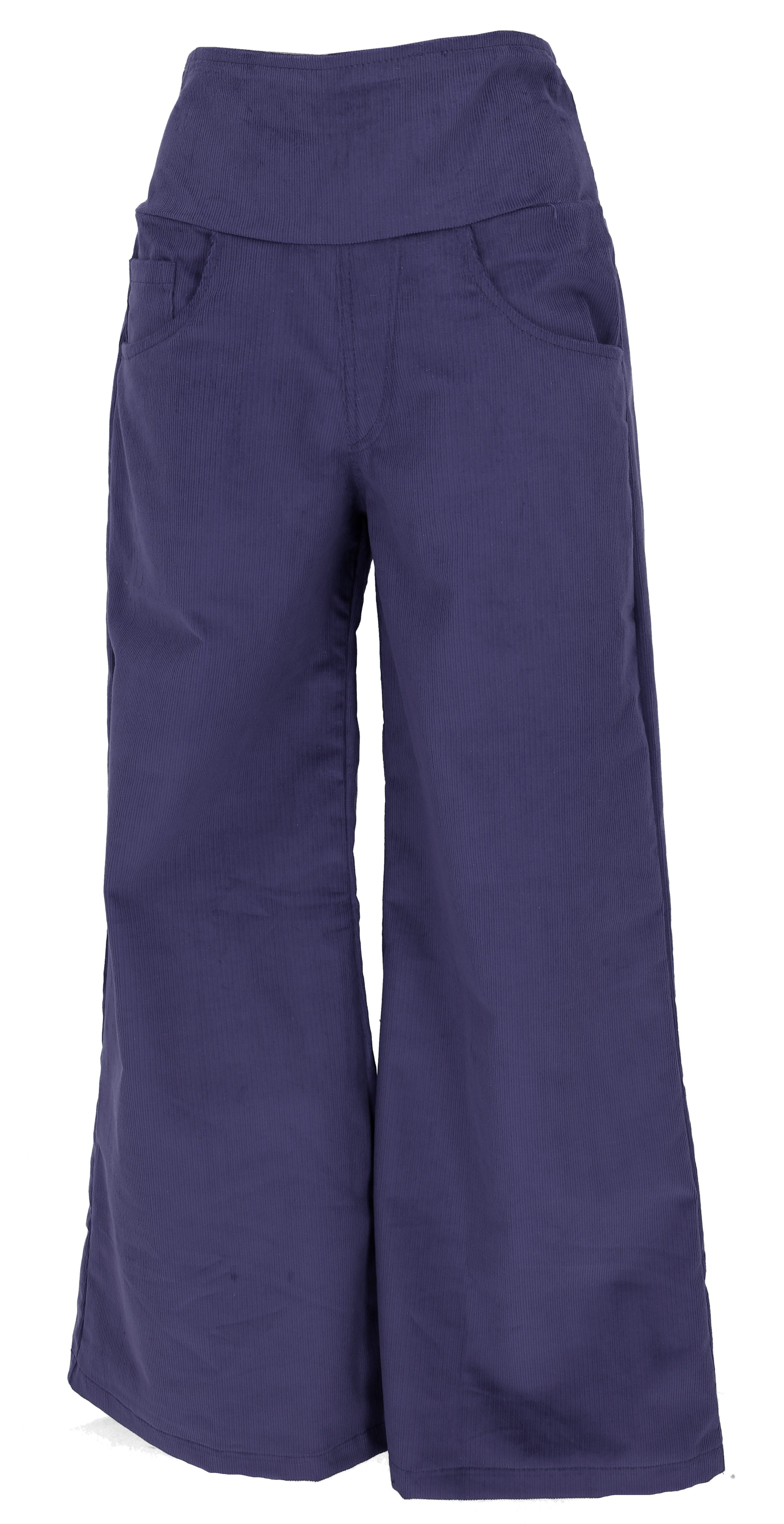 Guru-Shop Relaxhose Boho Cord Schlaghose, Feincord Boho Hose,.. Ethno Style, alternative Bekleidung