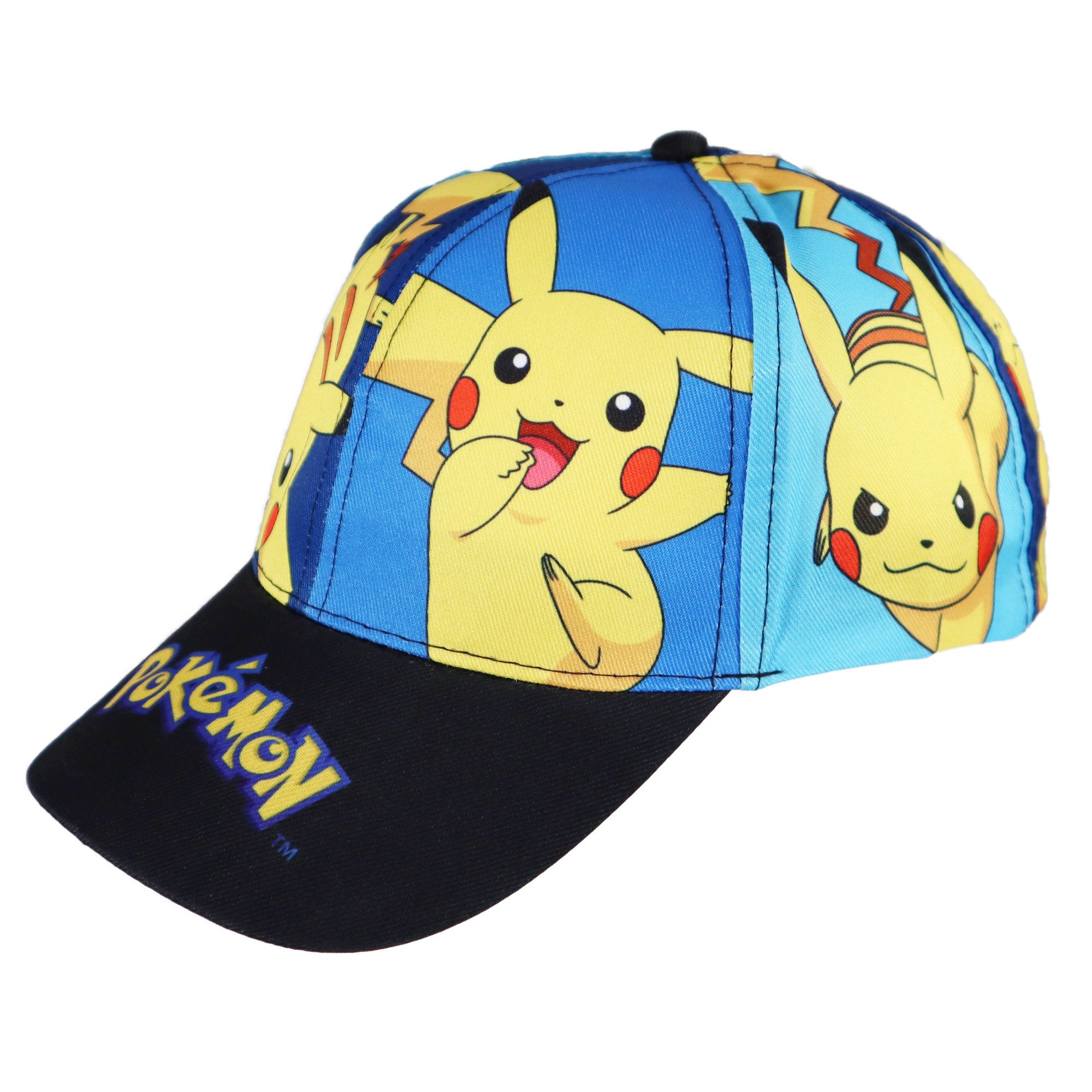 POKÉMON Baseball Cap Pokemon Pikachu Kinder Basecap Baseball Kappe allover Print Gr. 54 bis 56