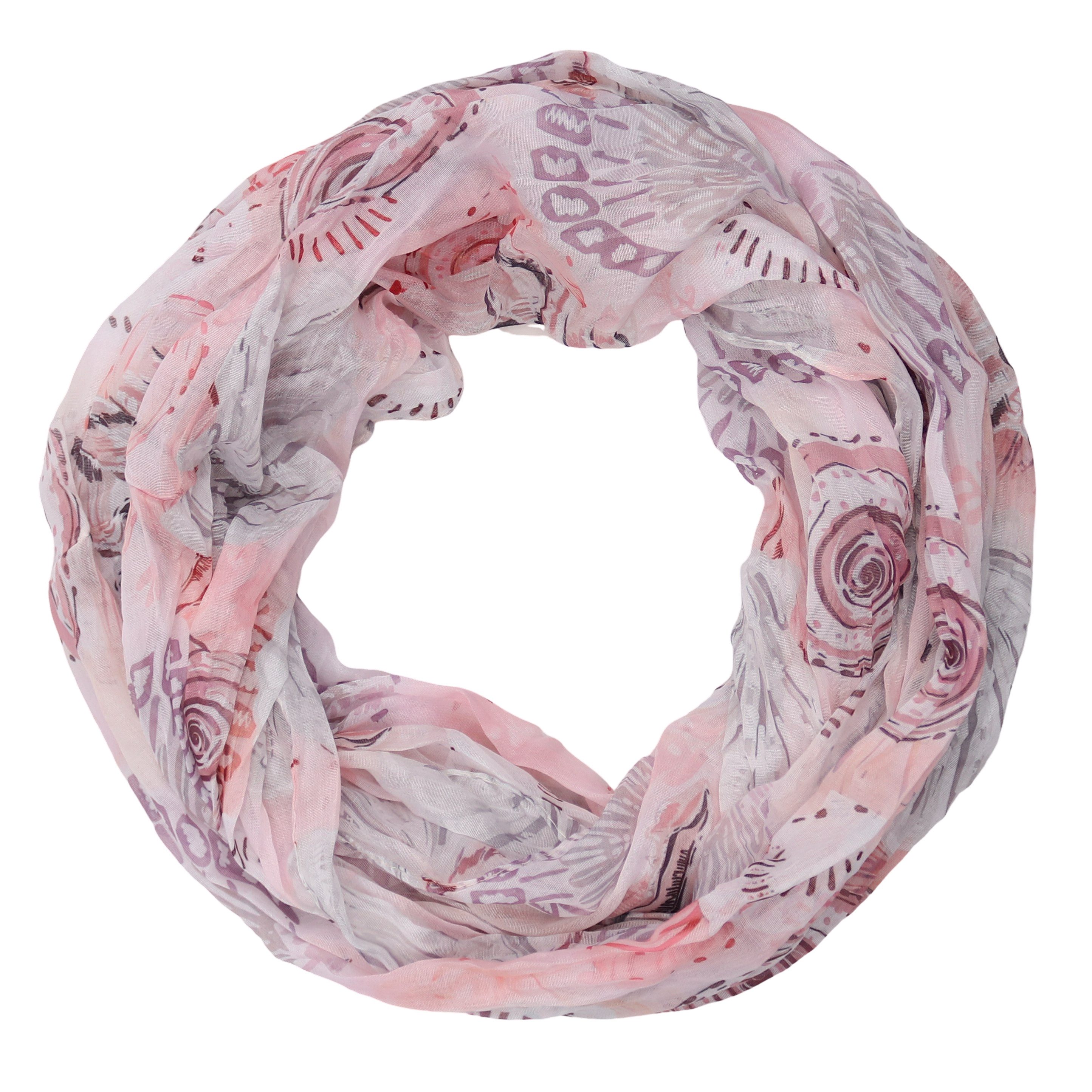 MIRROSI Loop Damen Schal mit Unterwasserwelt-Muster Weich Schlauchschal, (Zweimal um den Hals wickelbar, ca.45x75cm), Damen Halstuch ideal für Frühling, Sommer oder Herbst