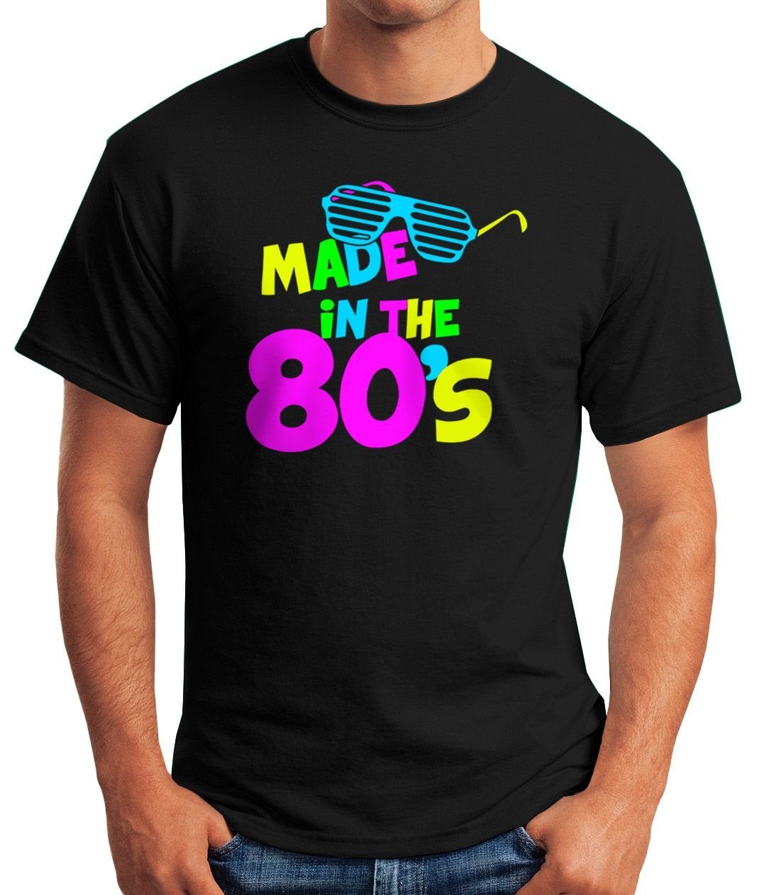 MoonWorks Print-Shirt Herren T-Shirt Geburtstag Made in the 80's Retro Eigh günstig online kaufen