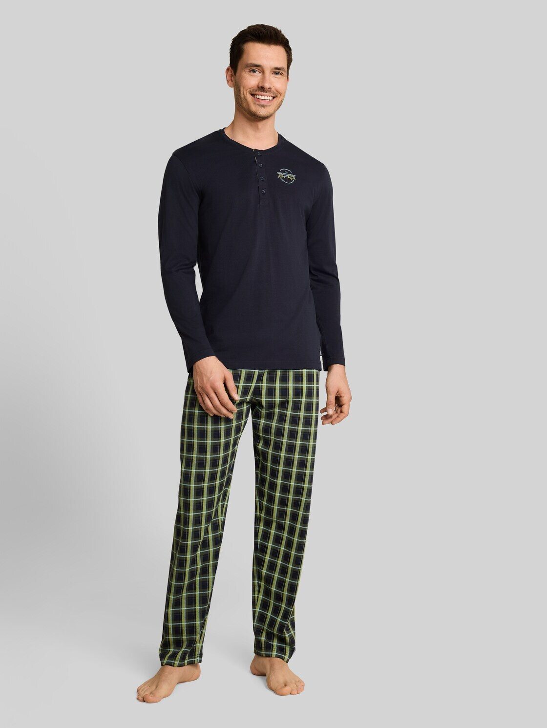 TOM TAILOR Pyjama Unterwäsche Pyjama-Set mit Karomuster