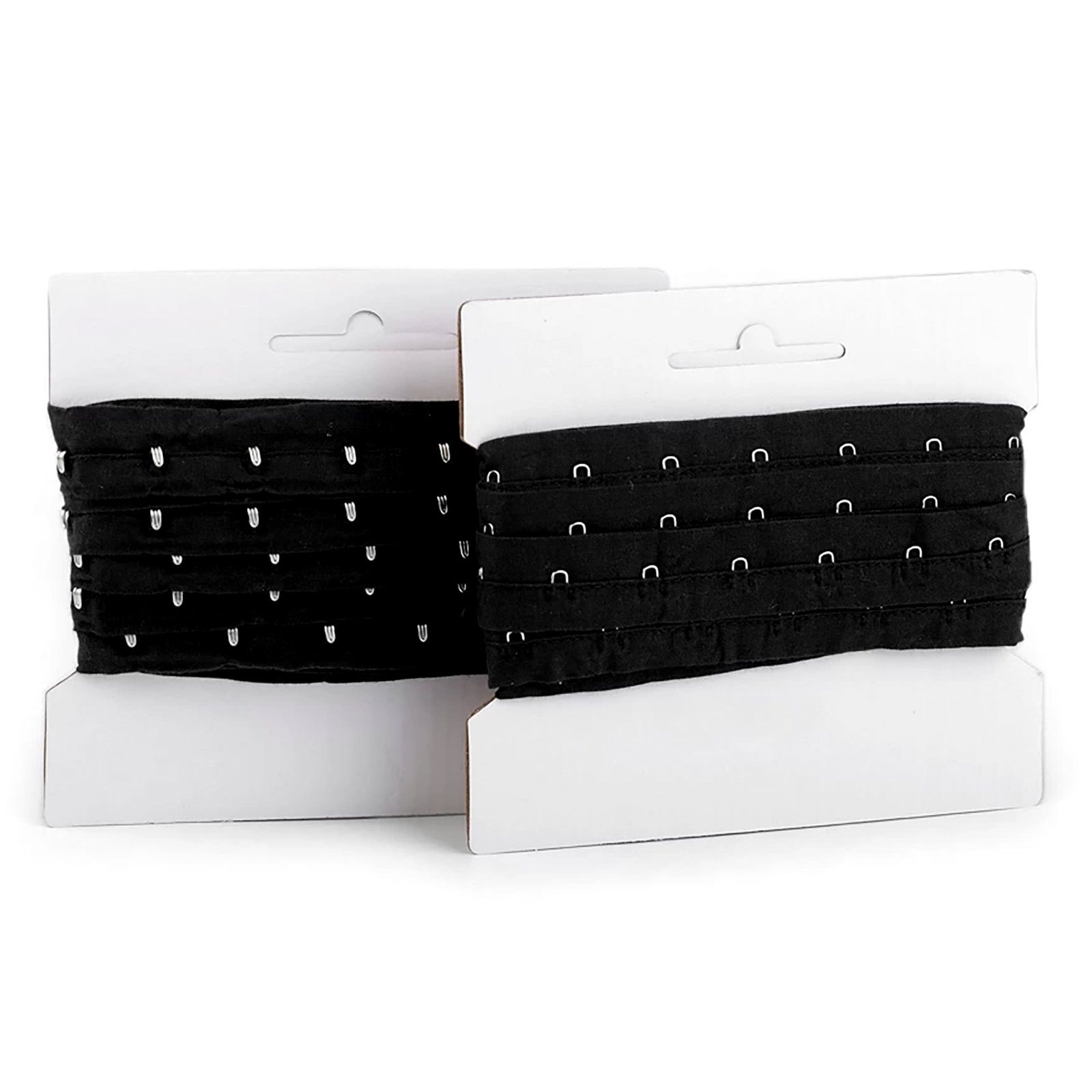 maDDma BH-Träger-Clips 1m Haken- und Ösenband Baumwolle 25mm, schwarz