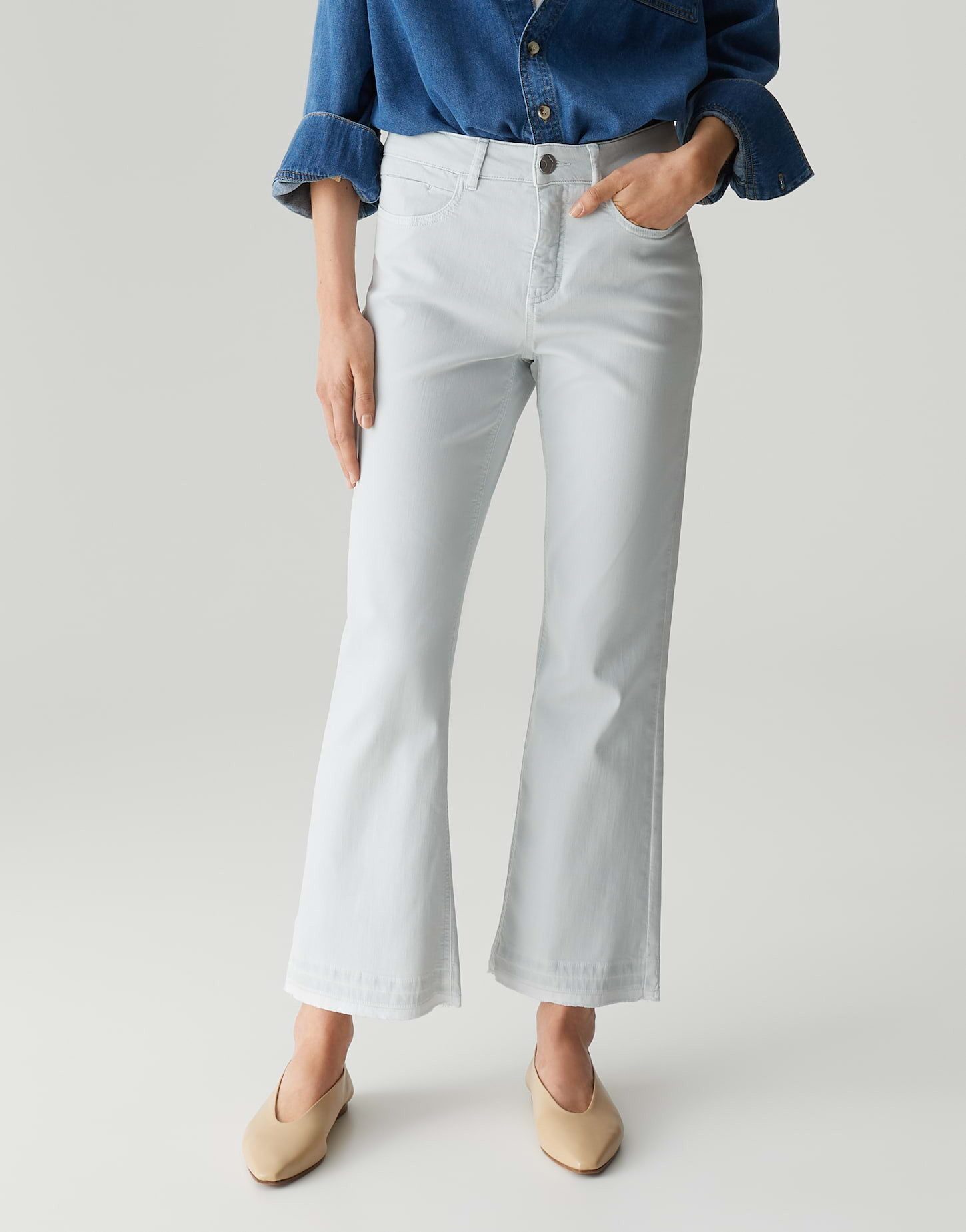 OPUS PANTS Bootcut-Jeans MELLY BRIGHT Mid Rise aus stretchigem Tencel Mix