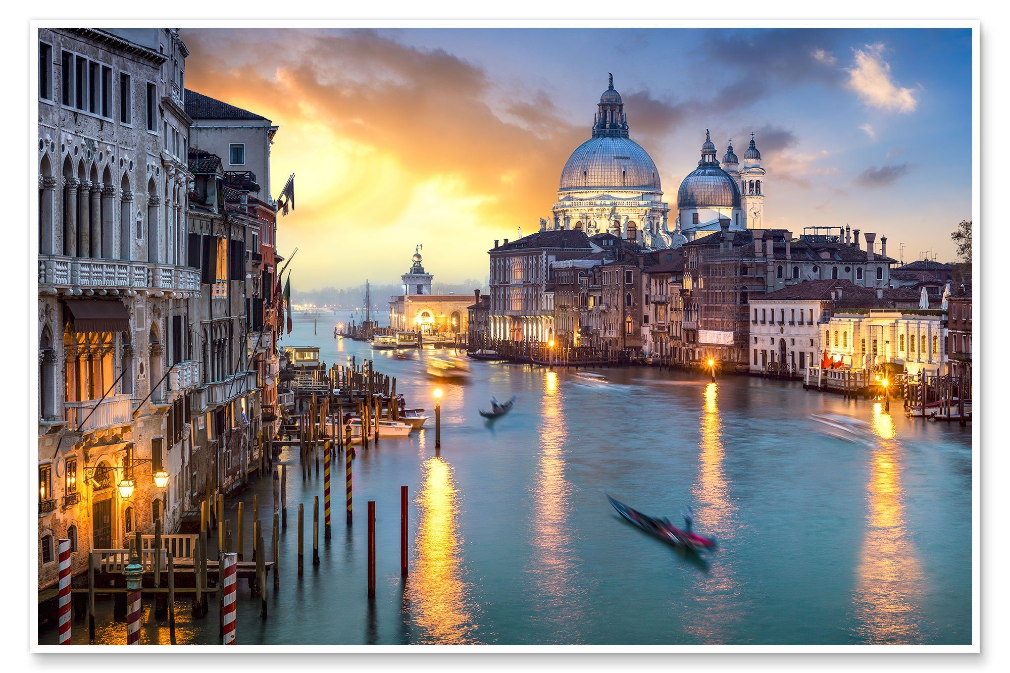 Grande Venedig, Canal in Wandbild, bei Italien Sonnenuntergang Posterlounge