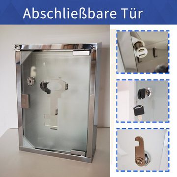 style home Schlüsselkasten, Schlüsselkasten Edelstahl mit magnetischer Druckverschluss