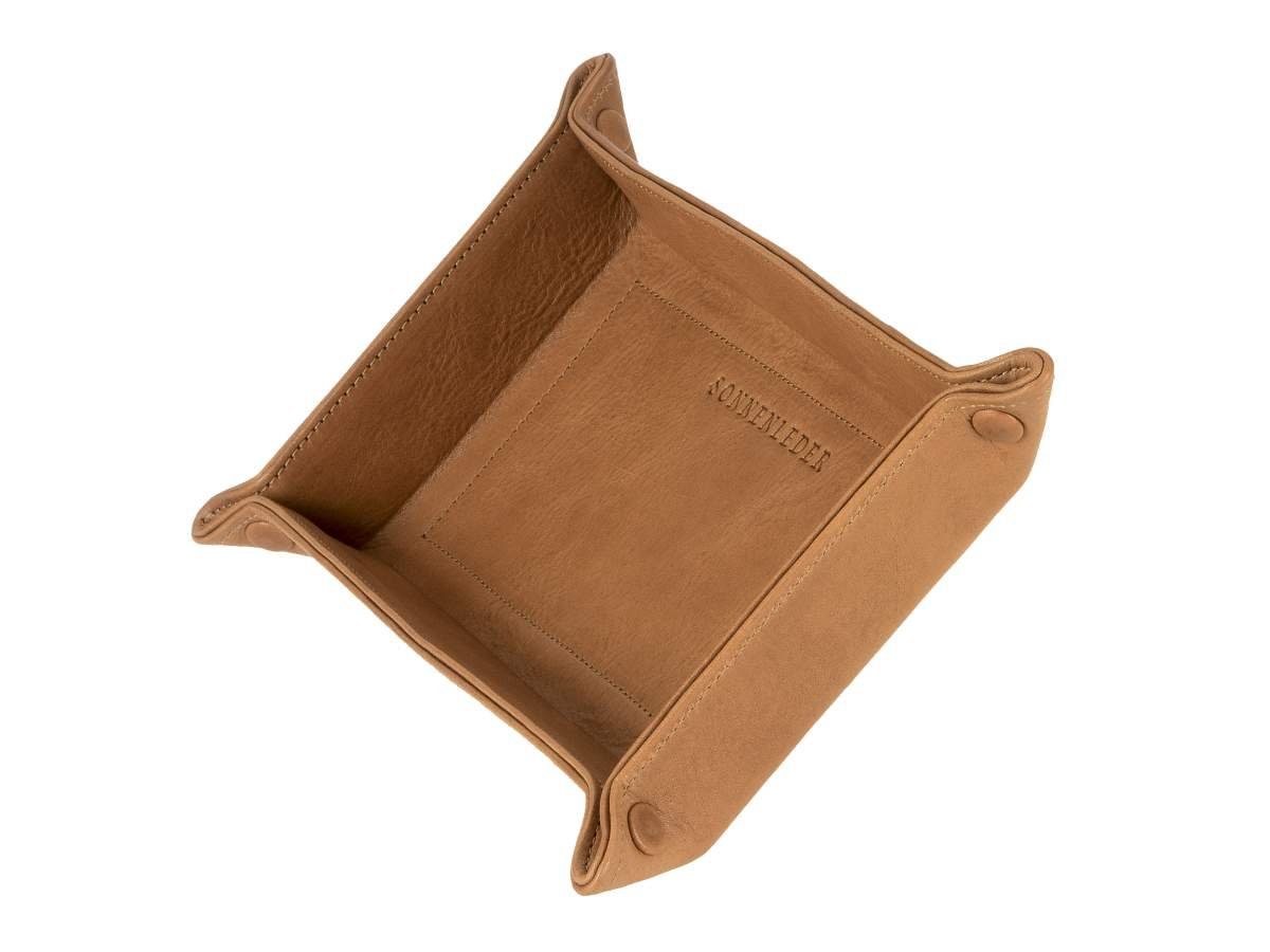 Sonnenleder Schmuckablage Taschenleerer, Ablageschale, Lederschale, Stiftschale Größe M, Taschenleerer
