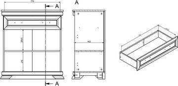 Home affaire Kommode Royal, Breite ca. 88 cm
