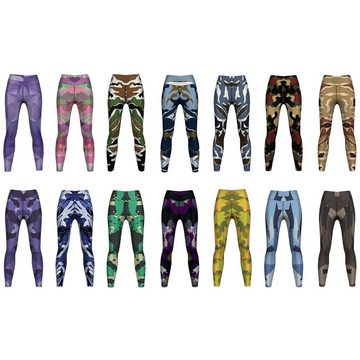 German Wear Leggings GYM-8029 Camo Leggings dehnbar für Sport Yoga Gymnastik Training Tanz freizeit