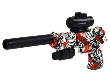 LEAN Toys Wasserpistole Wasserpistole Elektrisch Teleskop Waffe Schalldämpfer Schutzbrille Gun