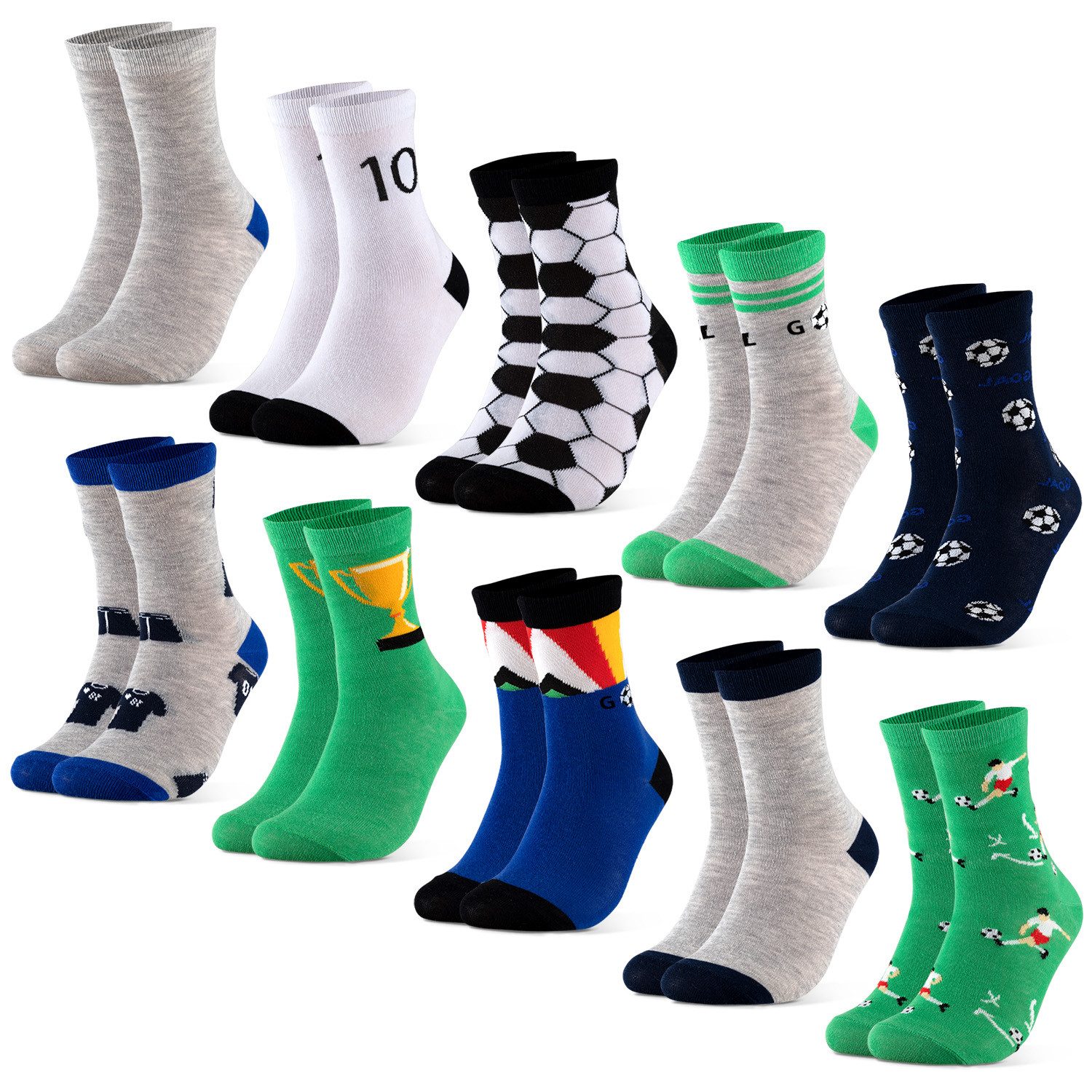 Freizeitsocken Jungen & Mädchen Motiv Socken 10er Pack (Modell: Fantasia)