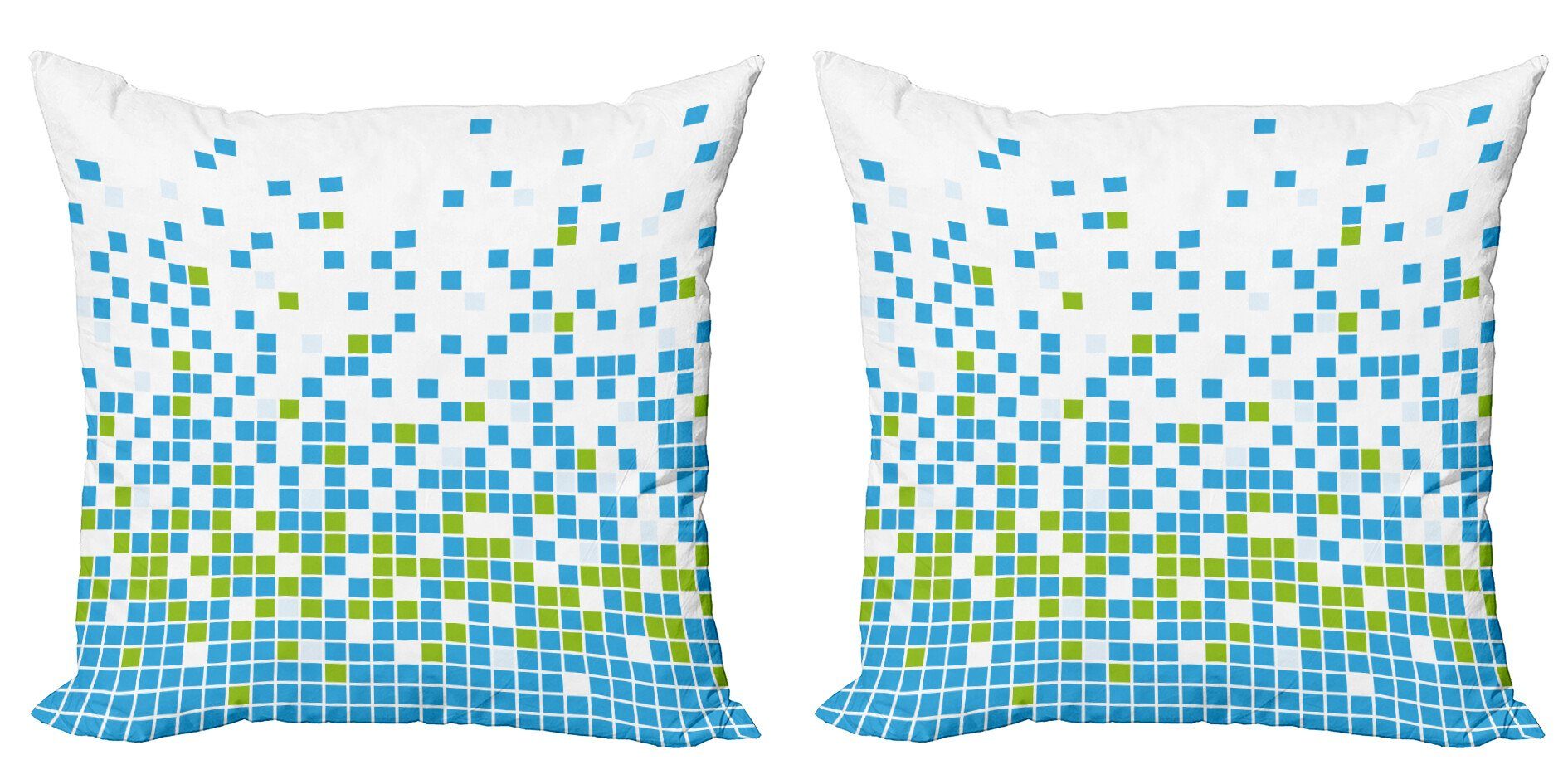 Digitaldruck, Mosaik-Grid-Pixel-Kunst Doppelseitiger Modern Kissenbezüge Abakuhaus (2 Accent Stück), Modern