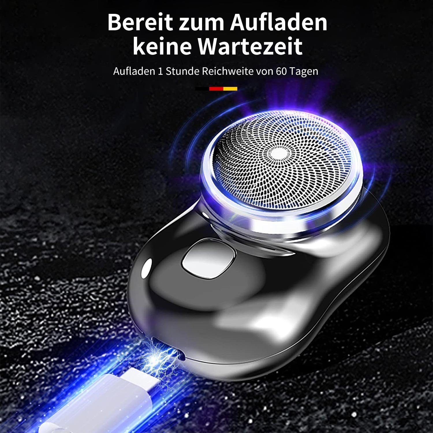 tragbar, für Auto, USB-Mini-Rasierer, MAGICSHE Elektrorasierer Reisen Schwarz