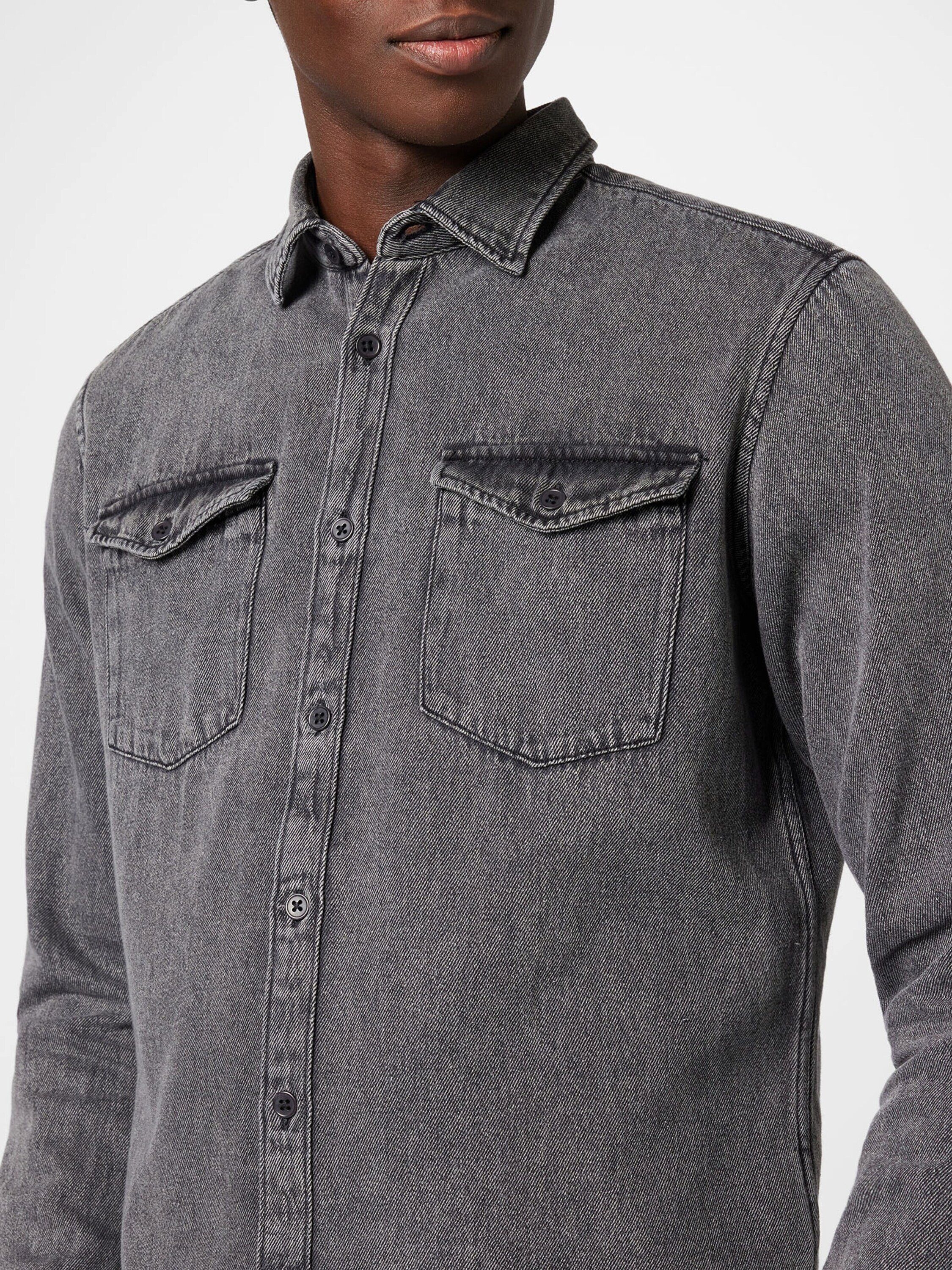 Langarmhemd washed grey Esprit (1-tlg) medium