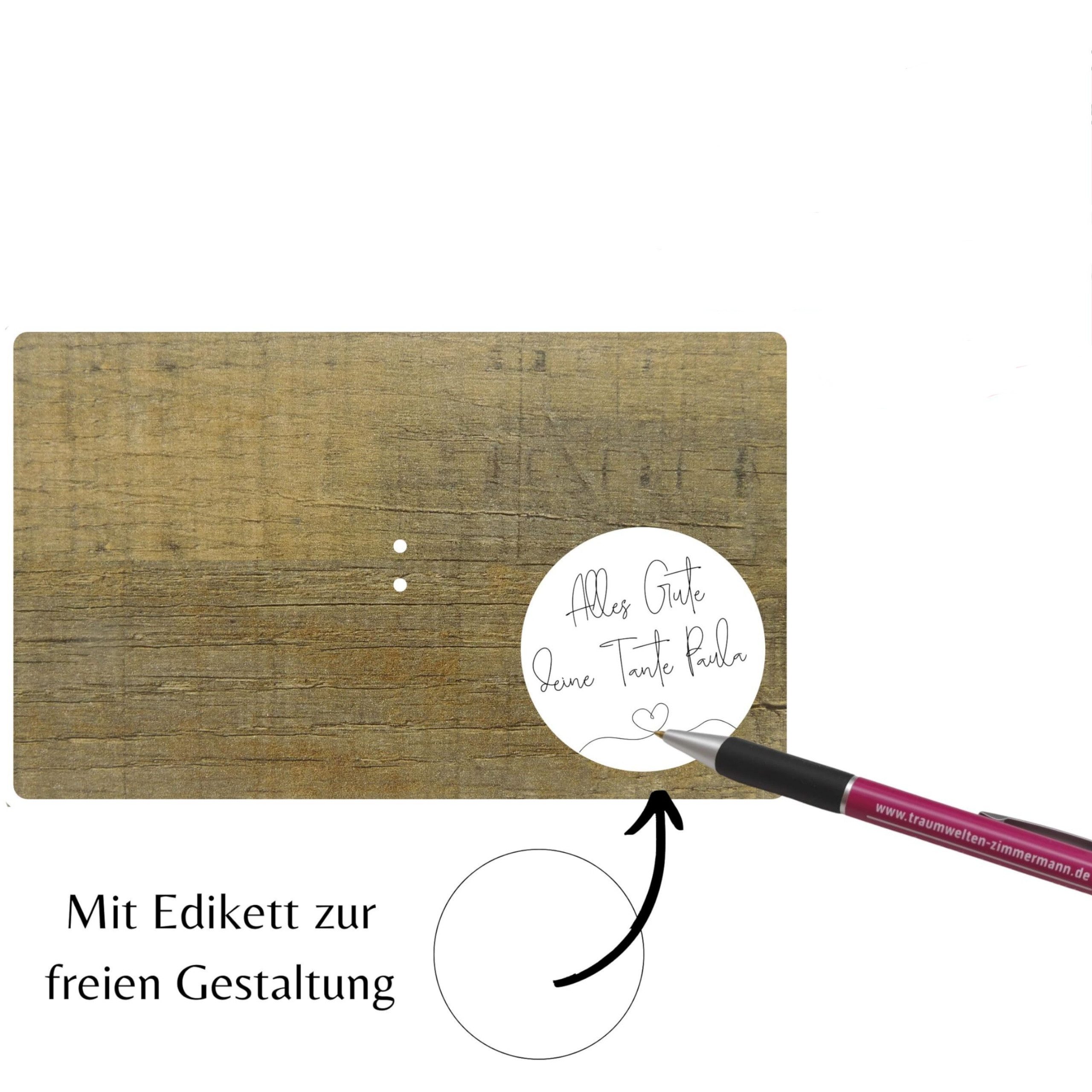 FOUORTUNATE-BEE Grußkarten Zeit statt Zeug Gutschein Geschenk Holzkarte mit Reagenzglas, Holz Geldgeschenk Karte mit Reagenzglas für Paare Erlebnis – Bild 5 von 5