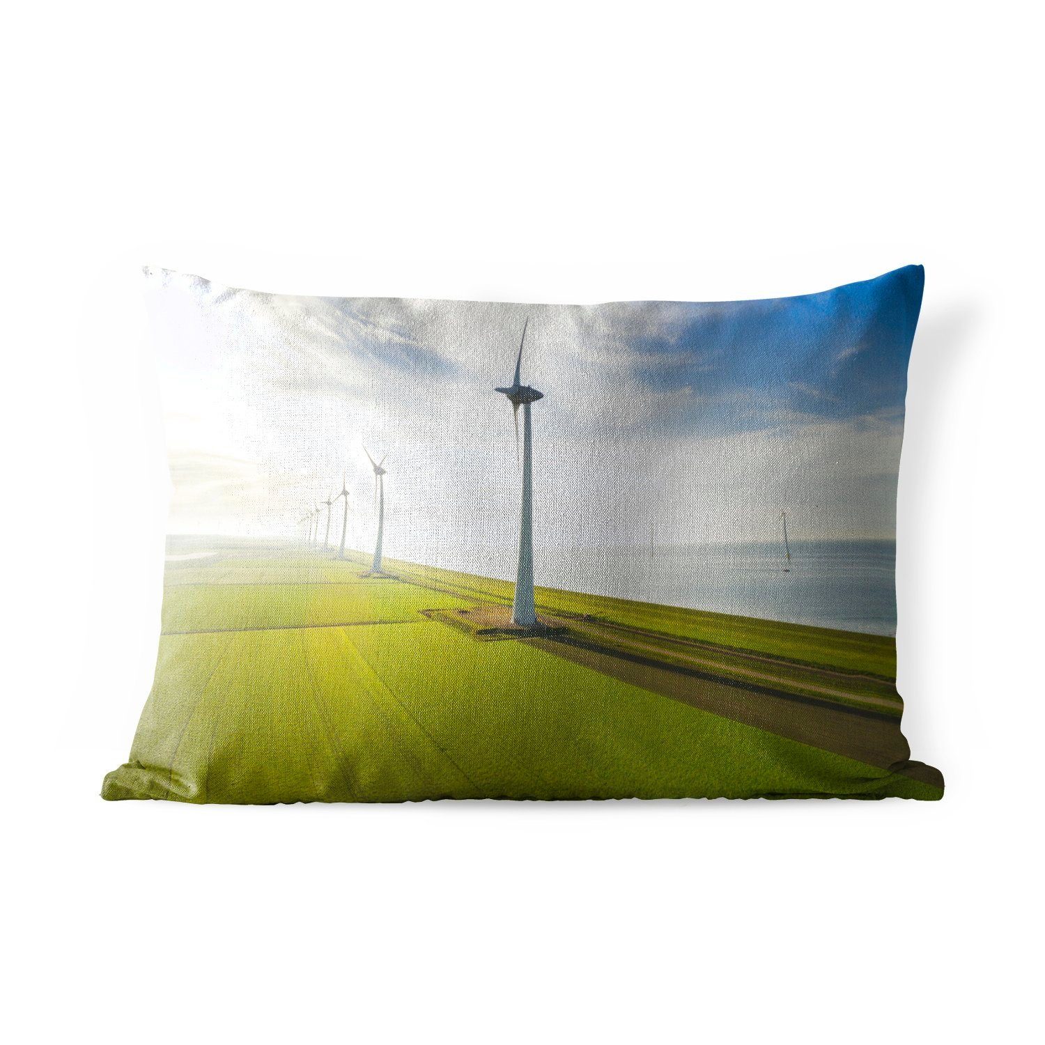 Polyester, Dekokissenbezug, - Niederlande, Meer Outdoor-Dekorationskissen, MuchoWow - Dekokissen Windmühle Kissenhülle