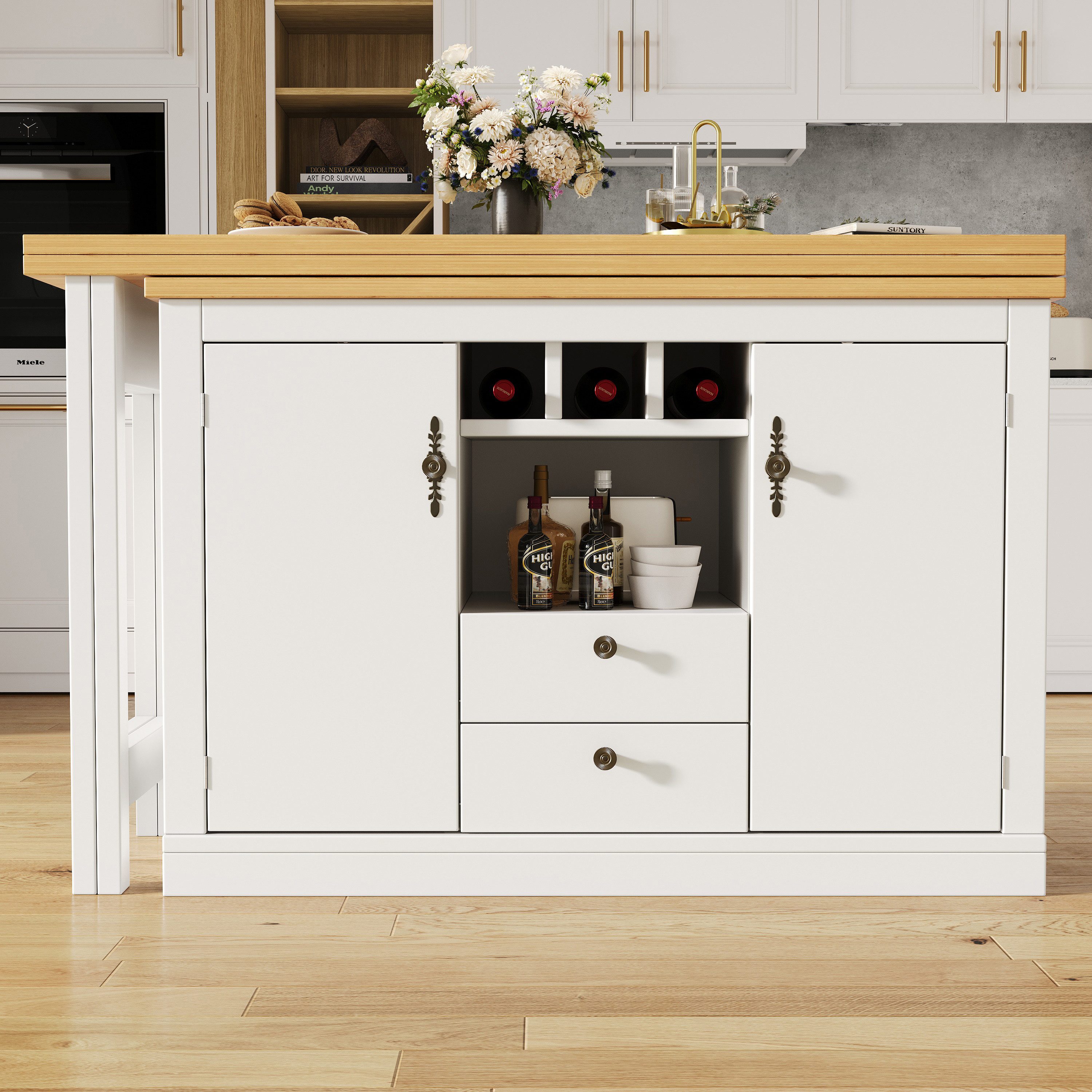 STILVORA Bartisch mit 360° Drehfunktion,Kücheninsel Buffetschrank günstig online kaufen
