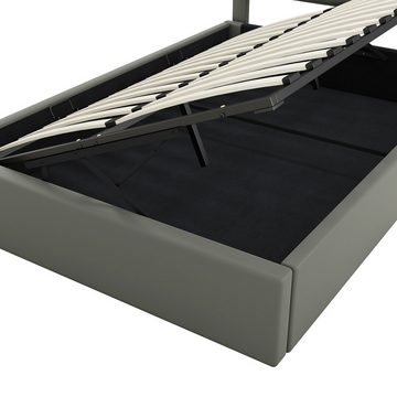 MODFU Polsterbett Stauraumbett, hydraulisches Zwei-Wege-Bett, minimalistisches Design (Flachbett 140*200cm), ohne Matratze