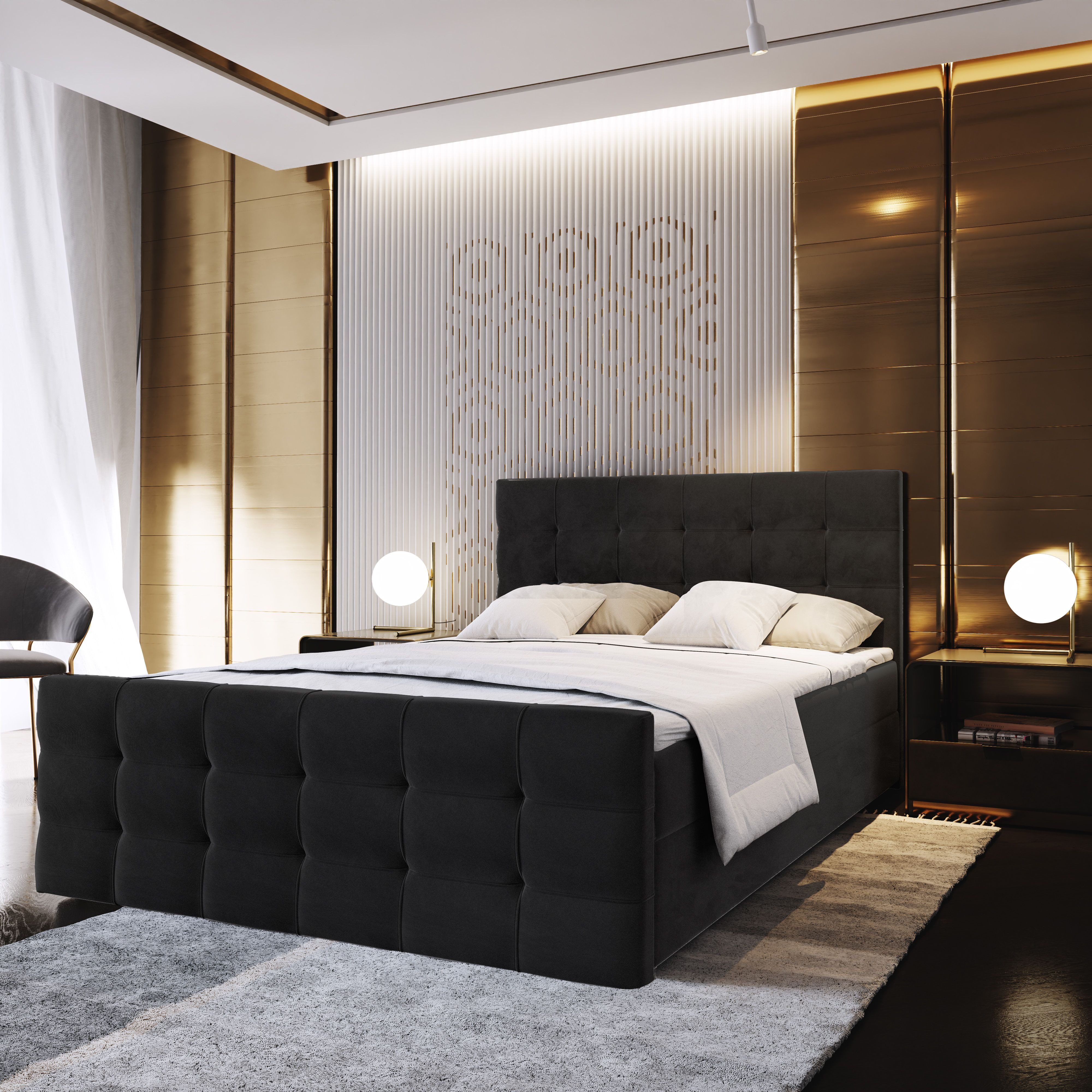 Masseno Boxbett AMON 160x200 cm mit Bonell Matratze und Topper günstig online kaufen