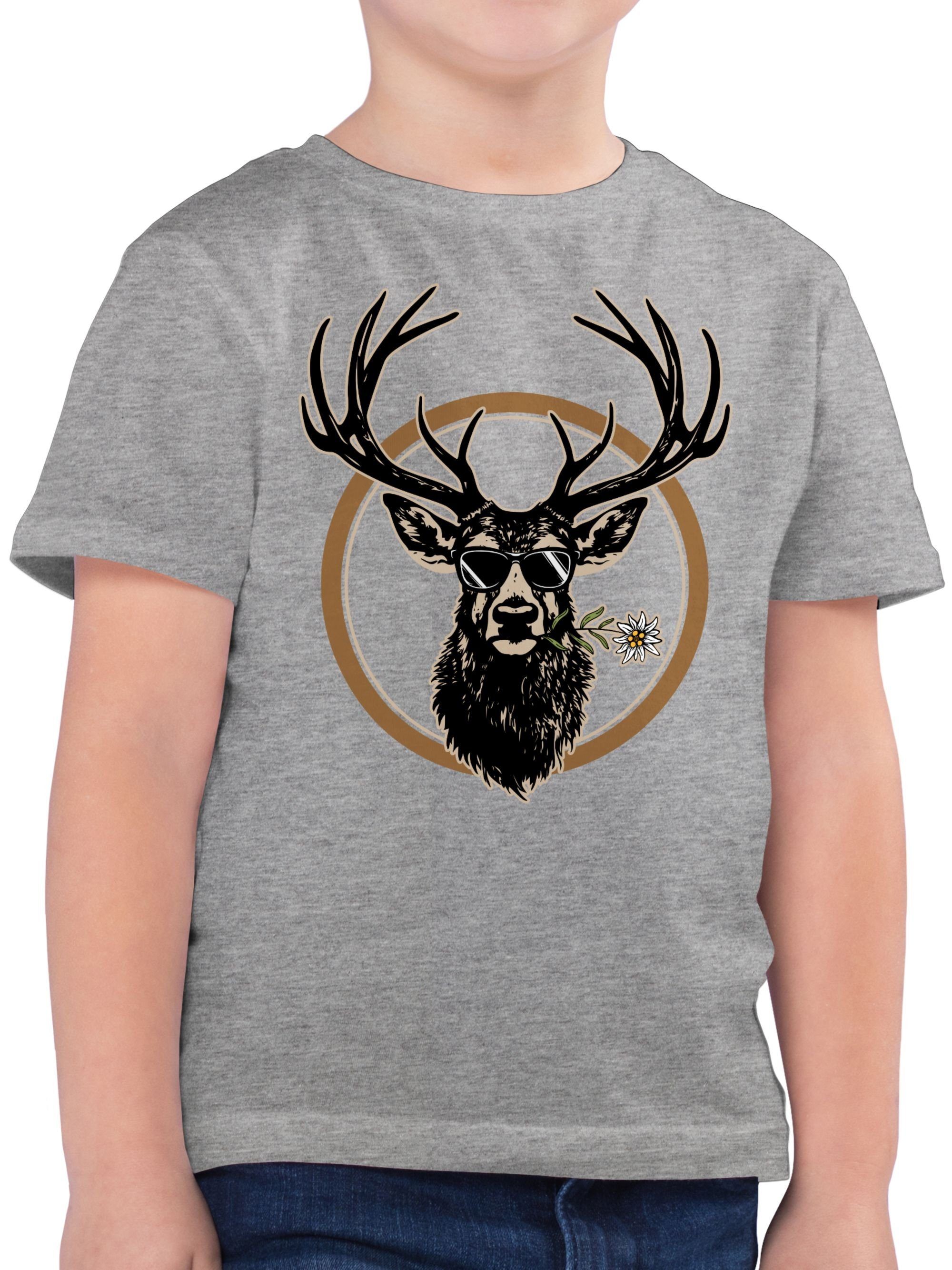 Shirtracer T-Shirt Cooler Hirsch Hirschgeweih Jäger (1-tlg) Mode für Oktoberfest Kinder Outfit