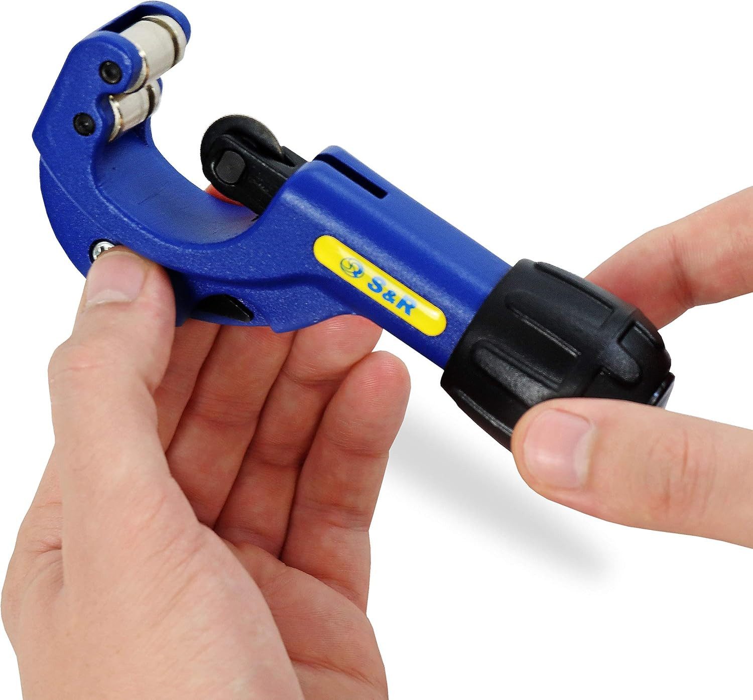 S&R Rohrschneider für Aluminium-, Kupfer- & Kunststoff-Rohre - für Ø 3-32 mm, (1-tlg), aus Vollmetall mit Entgrater und Ersatzklinge – Bild 4 von 5