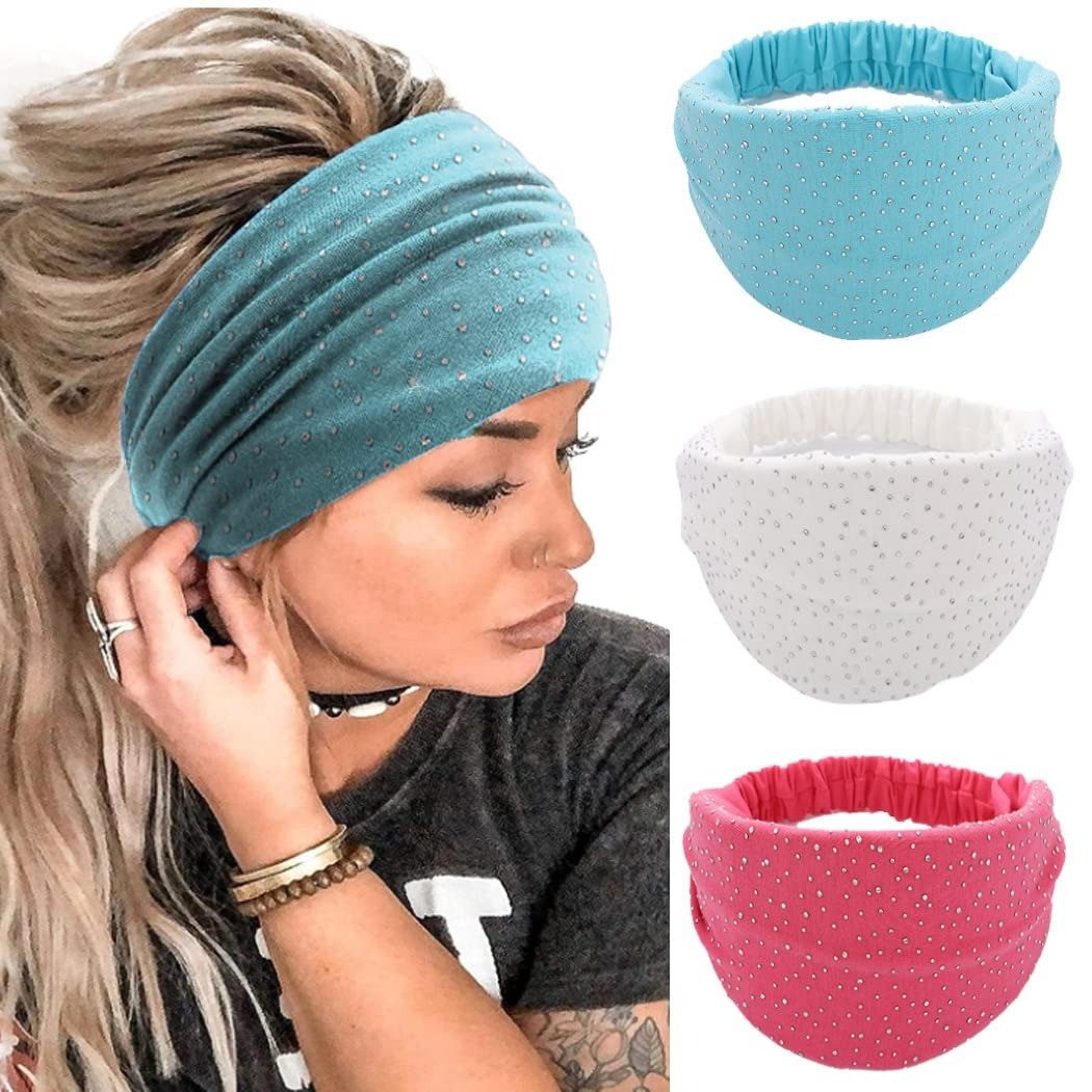 Haarband Boho-Breitstirnband für Damen, weiches turbanartiges Haarband