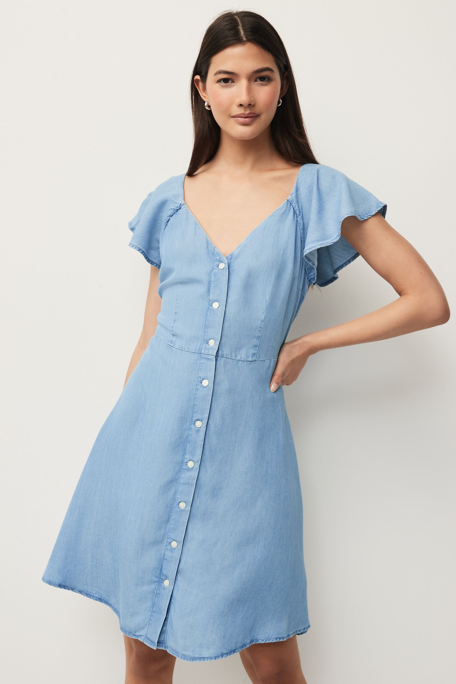 Next Minikleid Lyocell Denim-Minikleid (1-tlg)