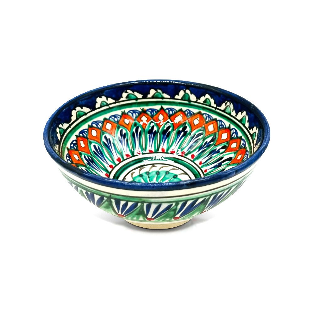 Servierschale Kosa P7 bunt Keramik 500 ml Ø 15 cm handbemalt Usbekistan Salatschale, Keramik, Handbemalt – Bild 2 von 5