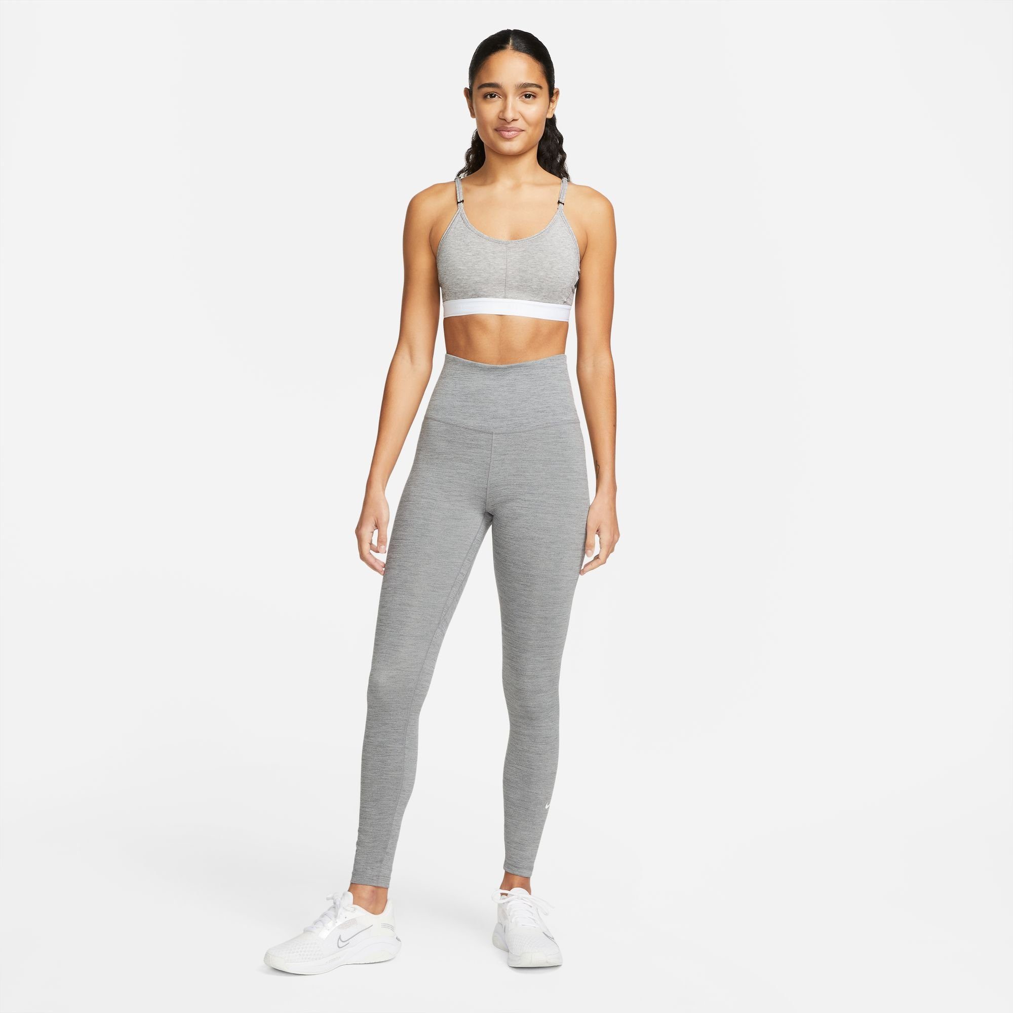 IRON GREY/HTR/WHITE HIGH-RISE Trainingstights Nike WOMEN'S ONE LEGGINGS