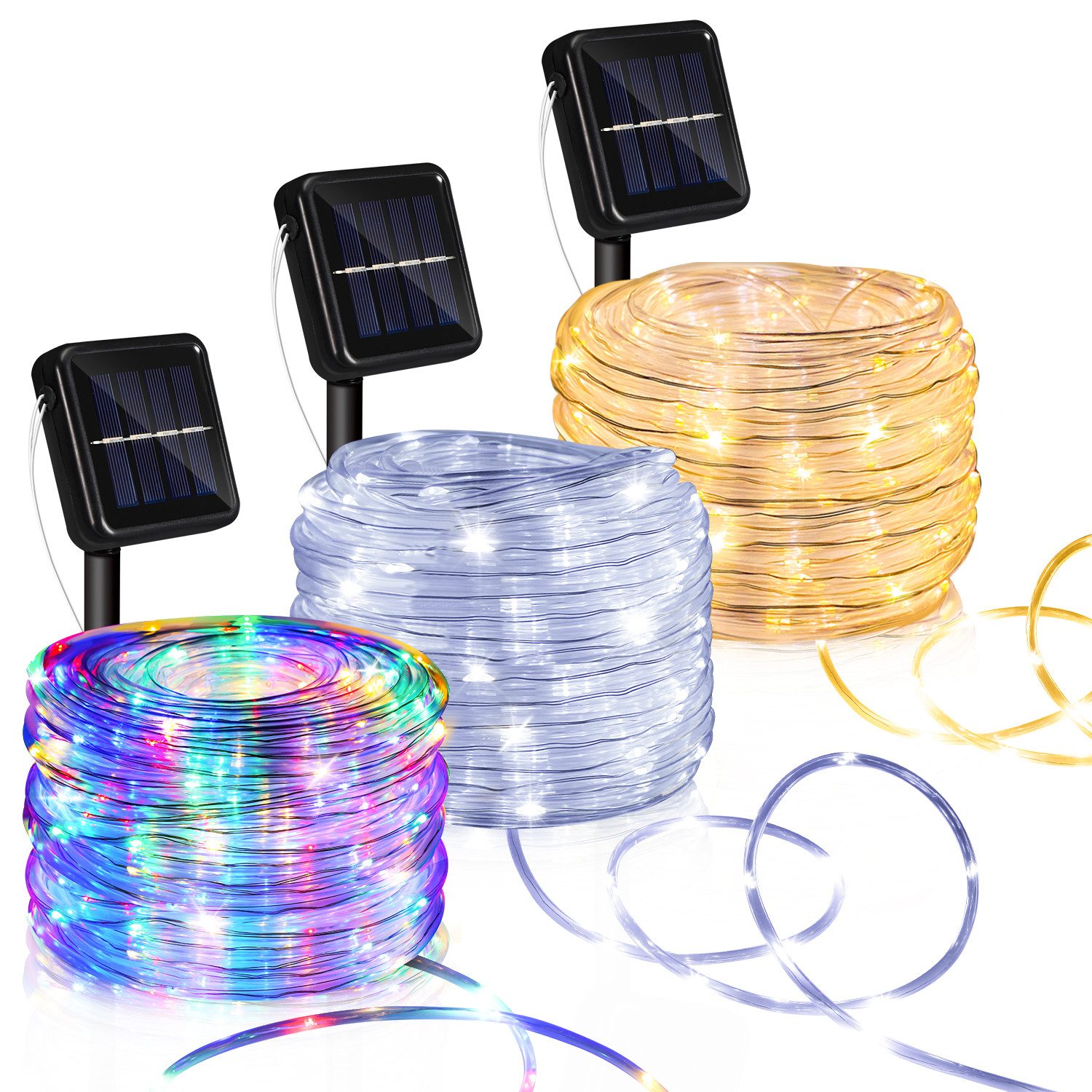 Clanmacy LED-Lichterschlauch LED Solarleuchte 10m LED günstig online kaufen