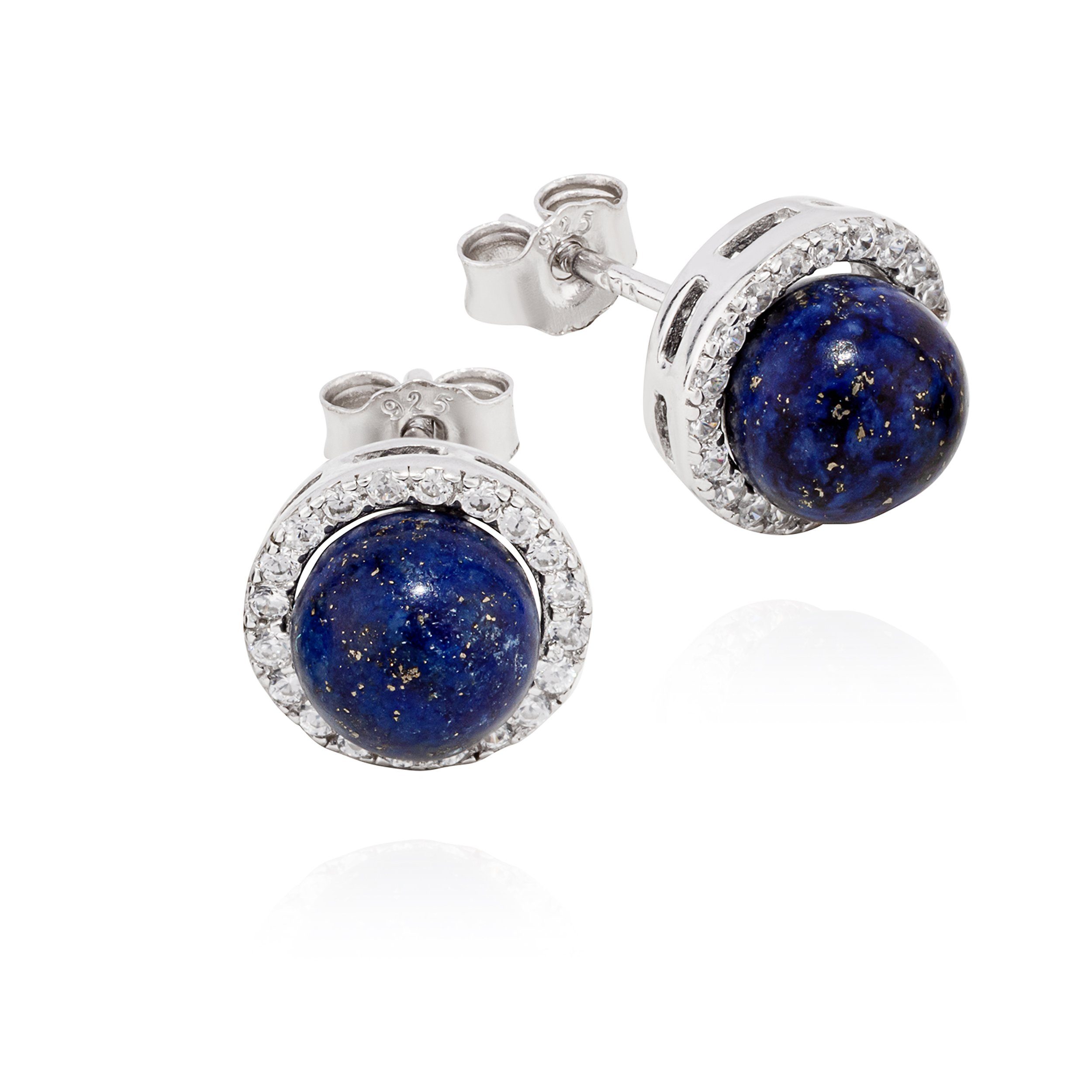 NKlaus Paar Ohrstecker Paar 9mm Ohrstecker Kugel echt Lapislazuli 925 Sil ( günstig online kaufen